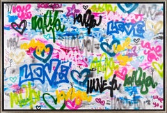"What's Your Love Language" Bold Color Graffiti Style Abstract Painting 