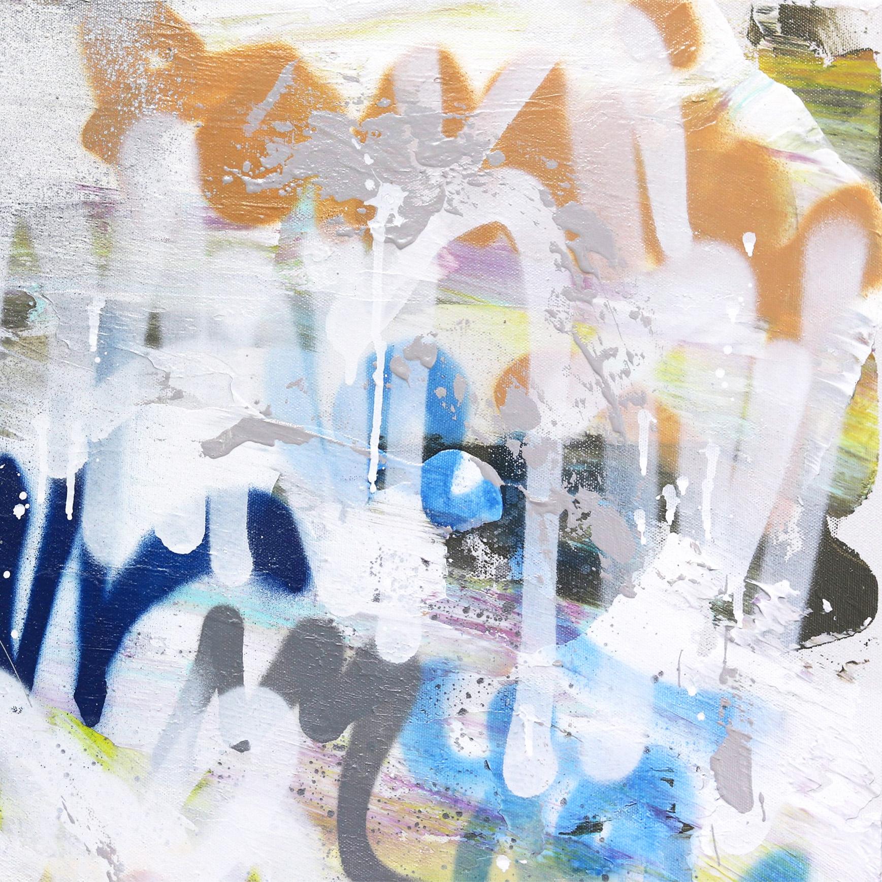 Wild Daisy - Grande œuvre d'art originale superposée de graffitis en vente 2