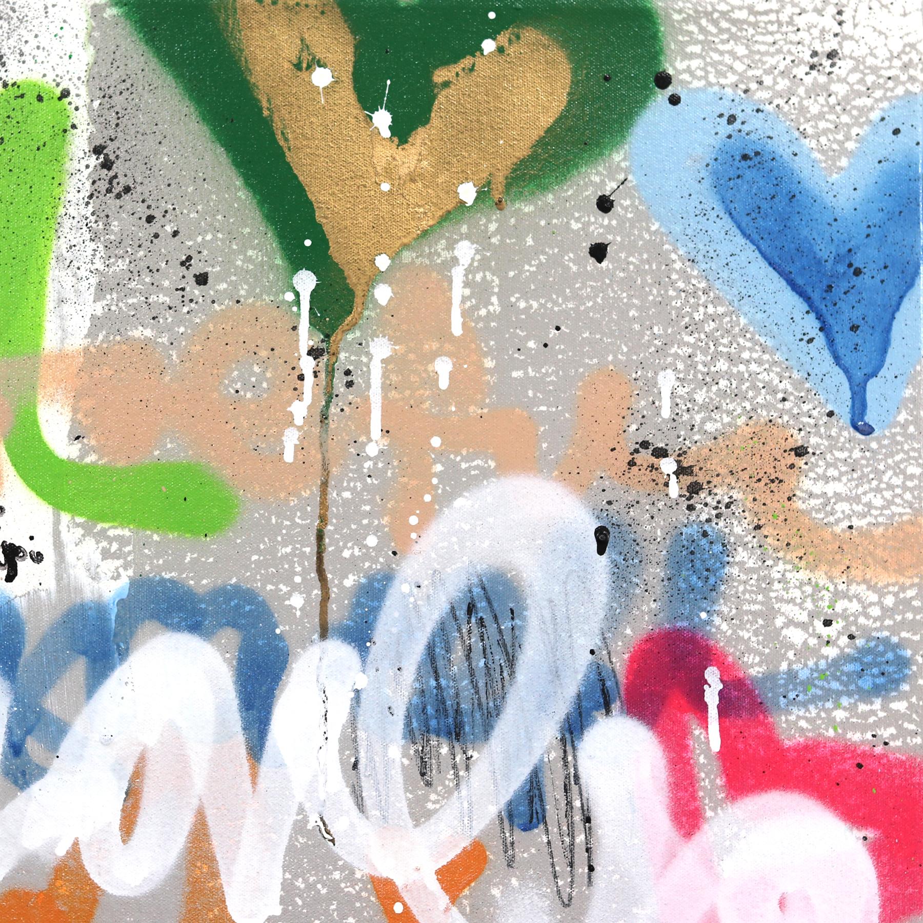 A Day at the Pier - Peinture Pop Art abstraite texturée colorée de graffitis expressifs en vente 2