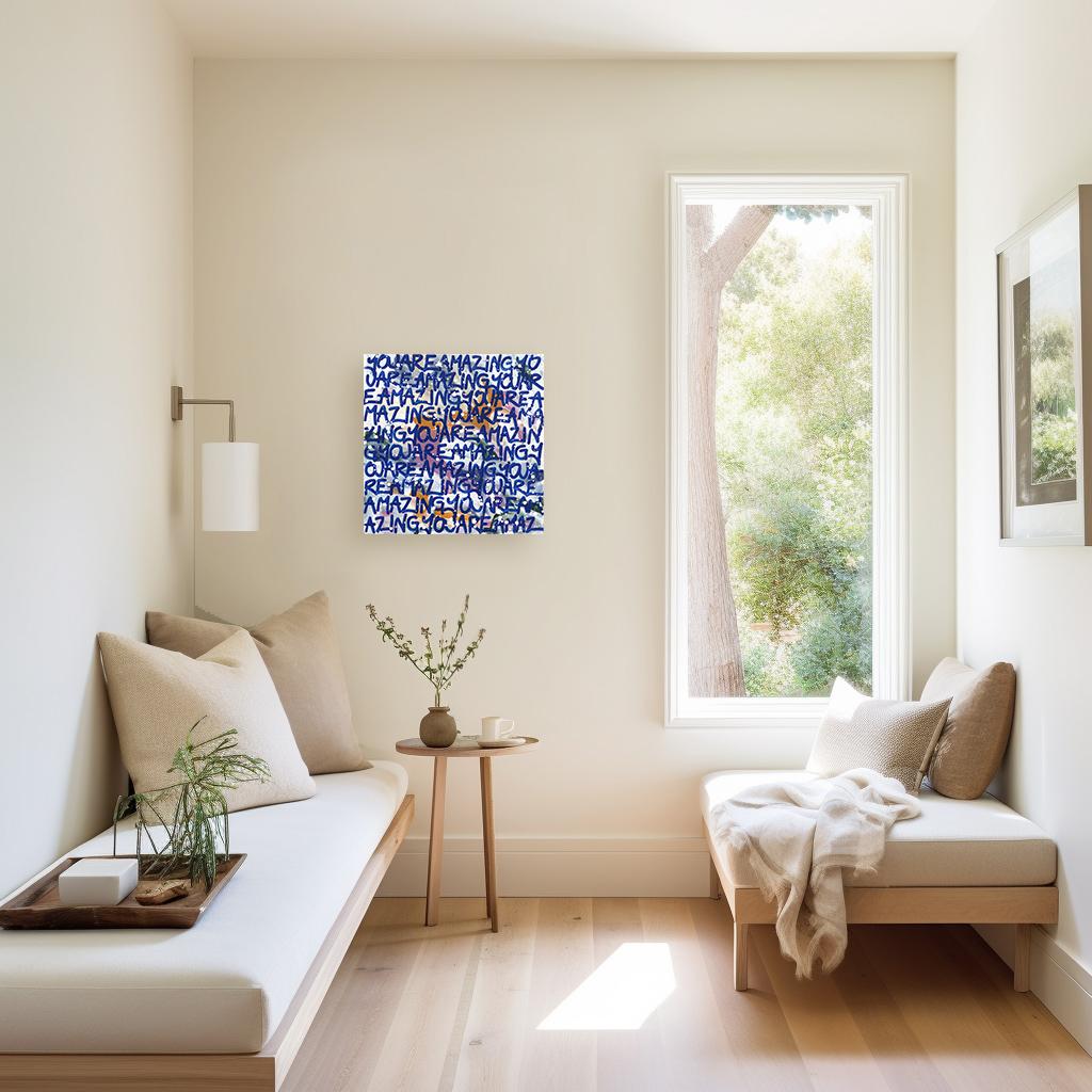 Amazing - Original Blue Abstract Street Art Painting (peinture de rue abstraite bleue) - Contemporain Mixed Media Art par Amber Goldhammer