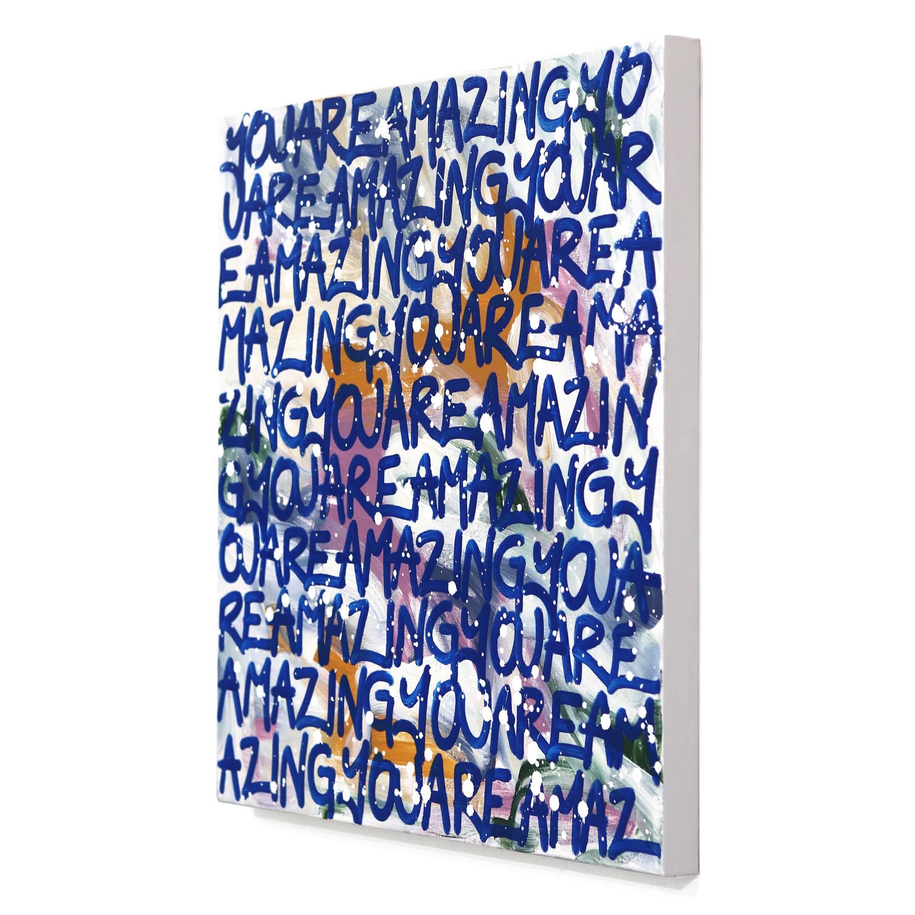 Amazing - Original Blue Abstract Street Art Painting (peinture de rue abstraite bleue) en vente 1