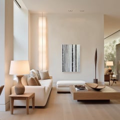 Calm Echoes of Love - Original Geometric Abstract Monochrome Painting on Canvas