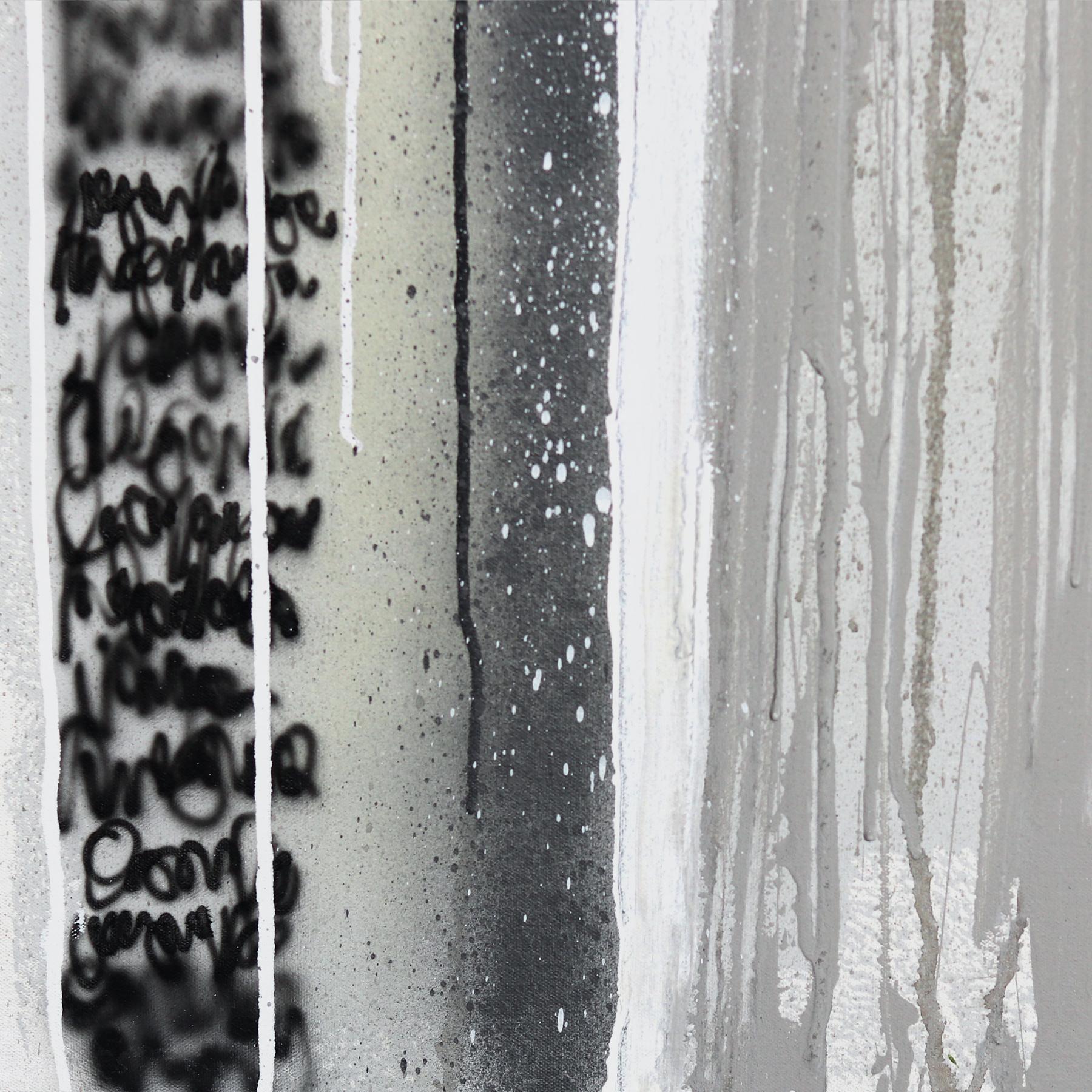 Calmi echi d'amore  - Pittura originale geometrica astratta monocromatica su tela in vendita 2
