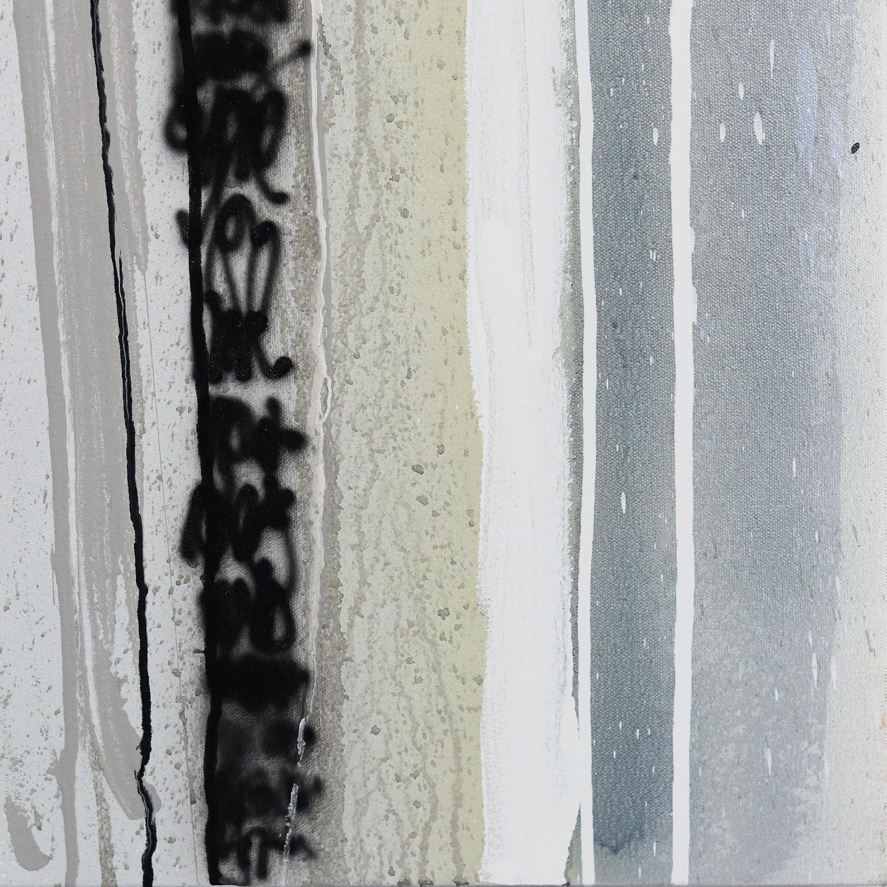 Calmi echi d'amore  - Pittura originale geometrica astratta monocromatica su tela in vendita 3