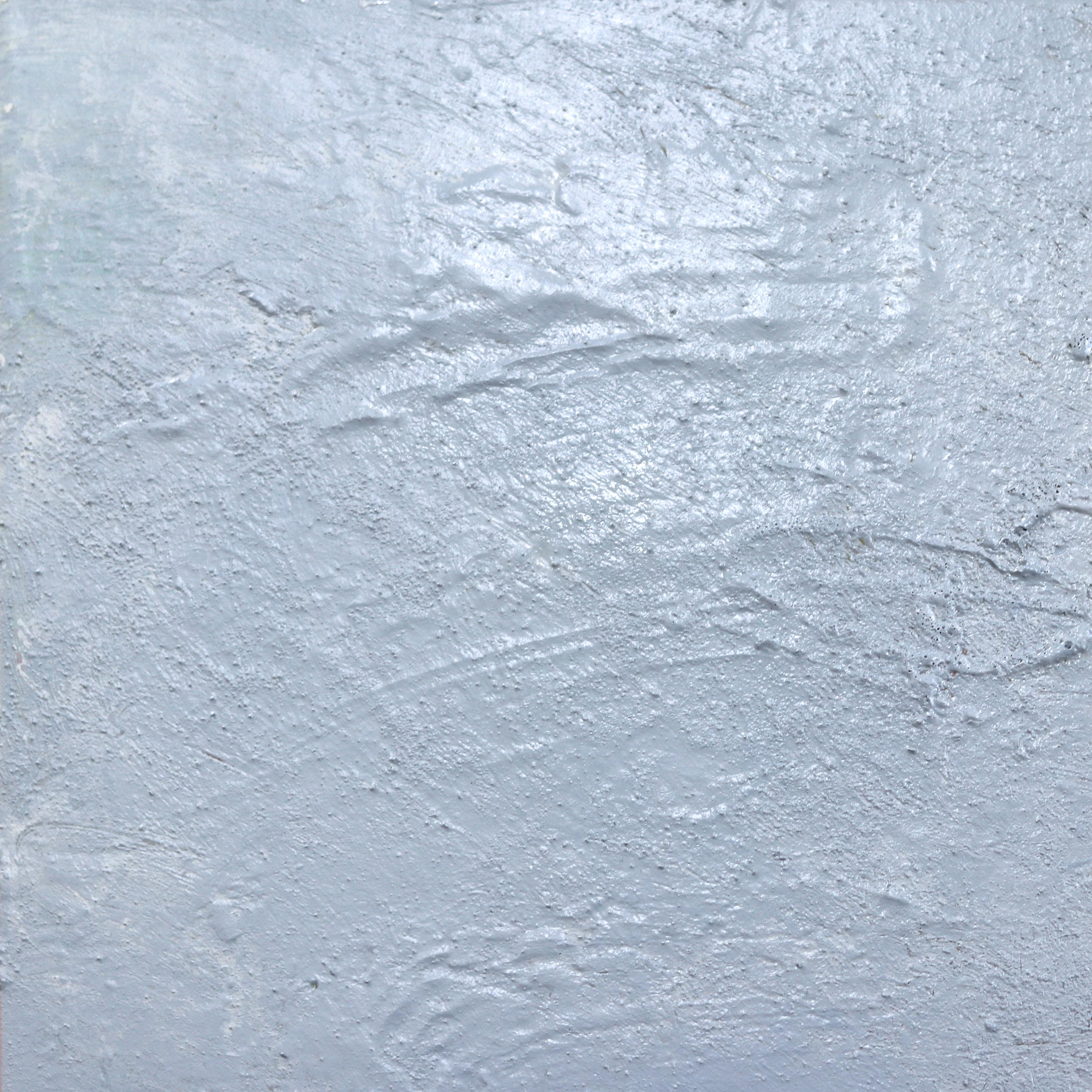 Eaux calmes - Abstrait doux, tonalités froides, peinture texturale Graffiti Mixed Media Art en vente 6