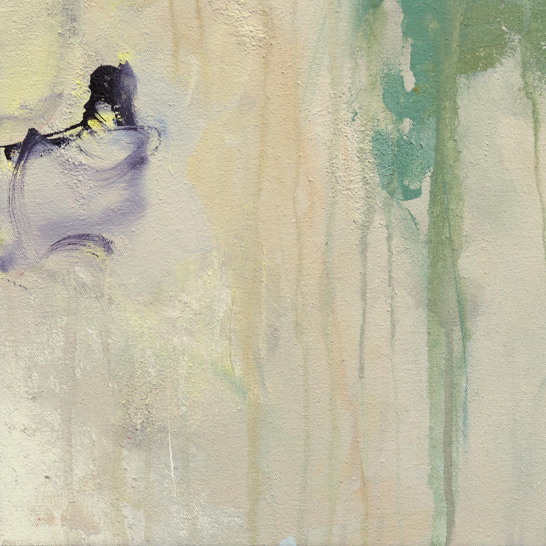 Castaway - Abstrait ludique de la terre Textural Paint Splat Mixed Media Artwork en vente 2