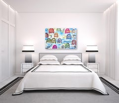 Chase Me - Original Colorful Retro Inspired Abstract Artwork