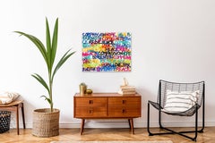 Forza della comunità - Pittura astratta colorata originale di Street Art