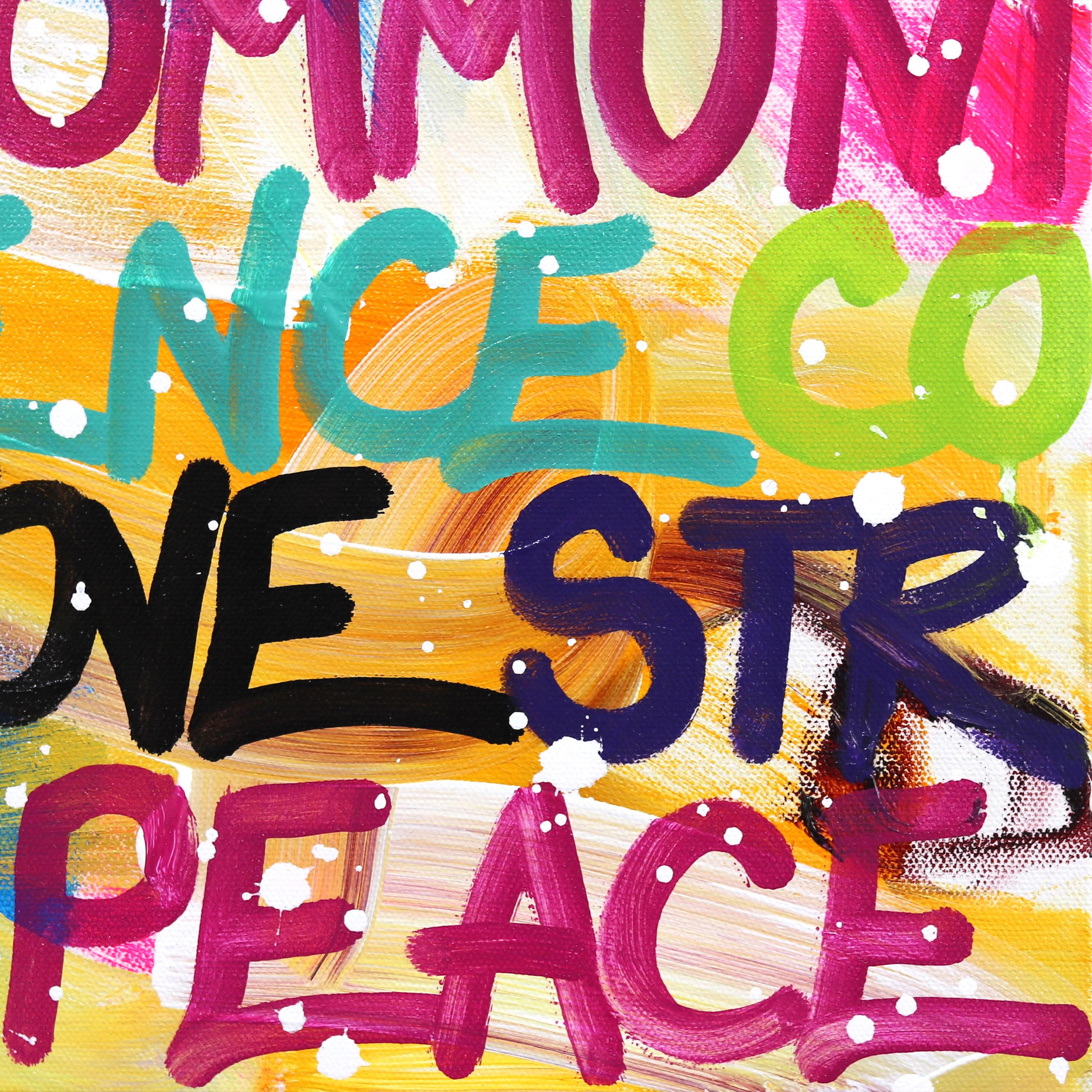 Forza della comunità - Pittura astratta colorata originale di Street Art in vendita 4