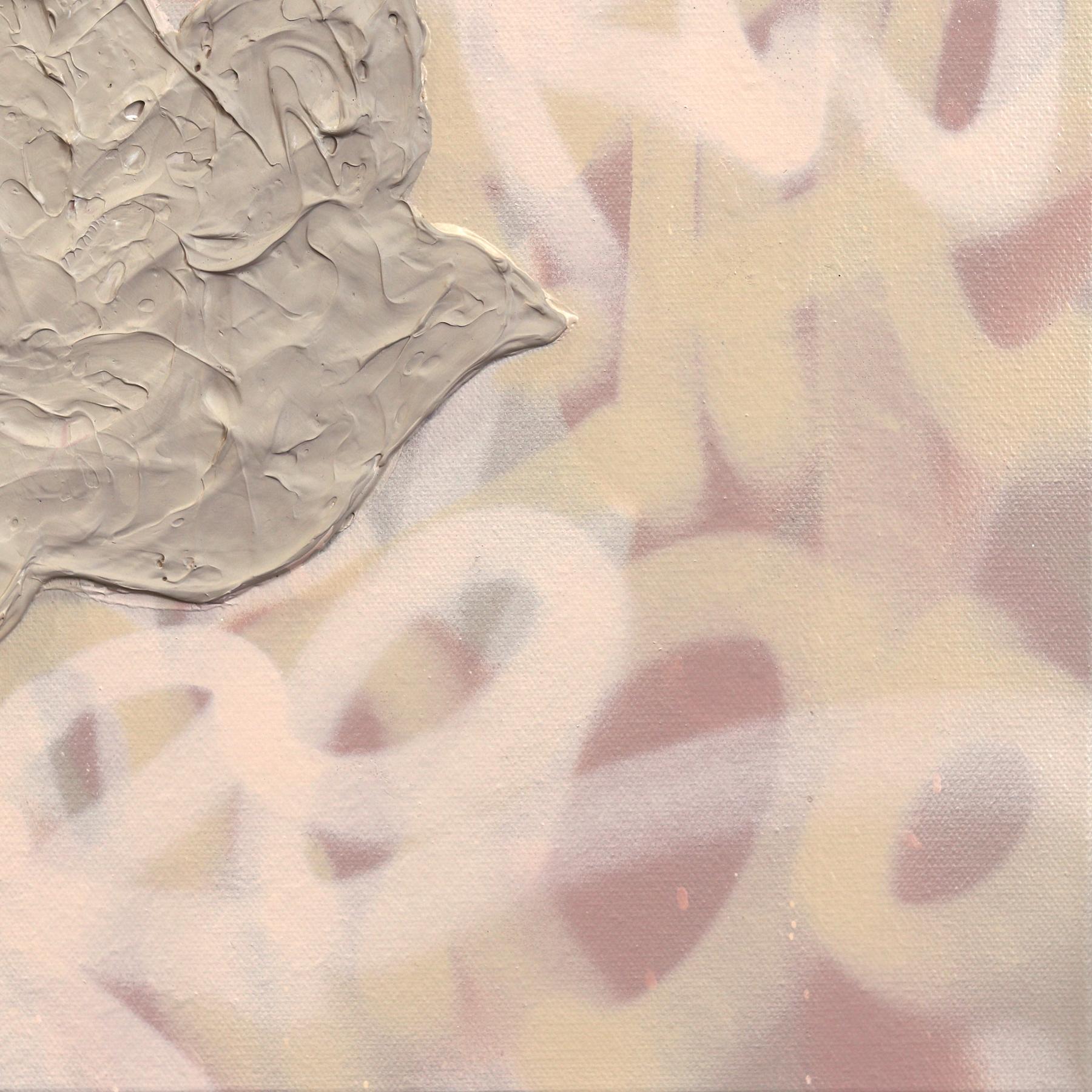 Colombes en vol - peinture abstraite pastel texturée colombes Graffiti Mixed Media Painting en vente 5