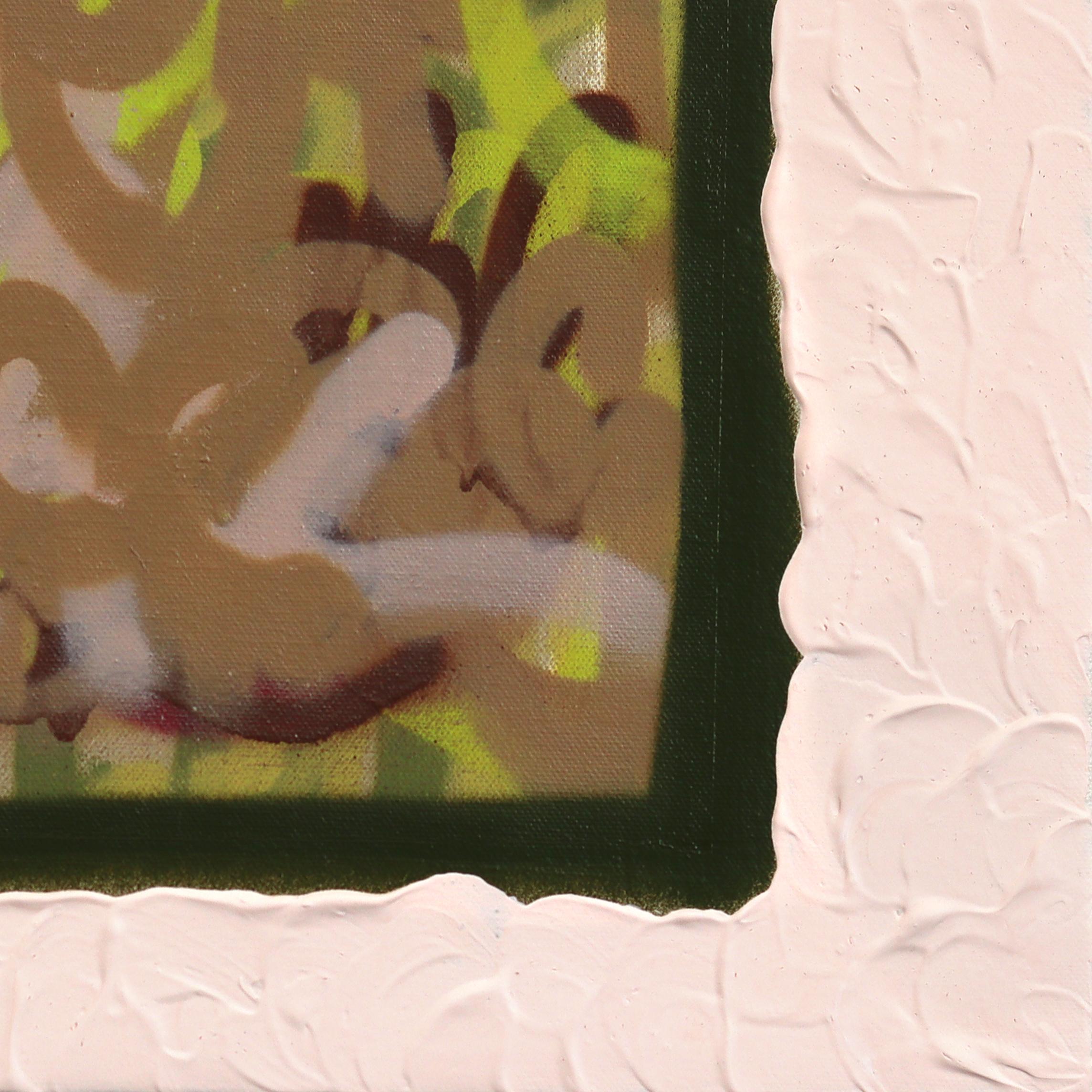 Tauben fliegen für den Frieden - Abstrakte Textur geschichteten Graffiti Mixed Media Malerei (Zeitgenössisch), Painting, von Amber Goldhammer