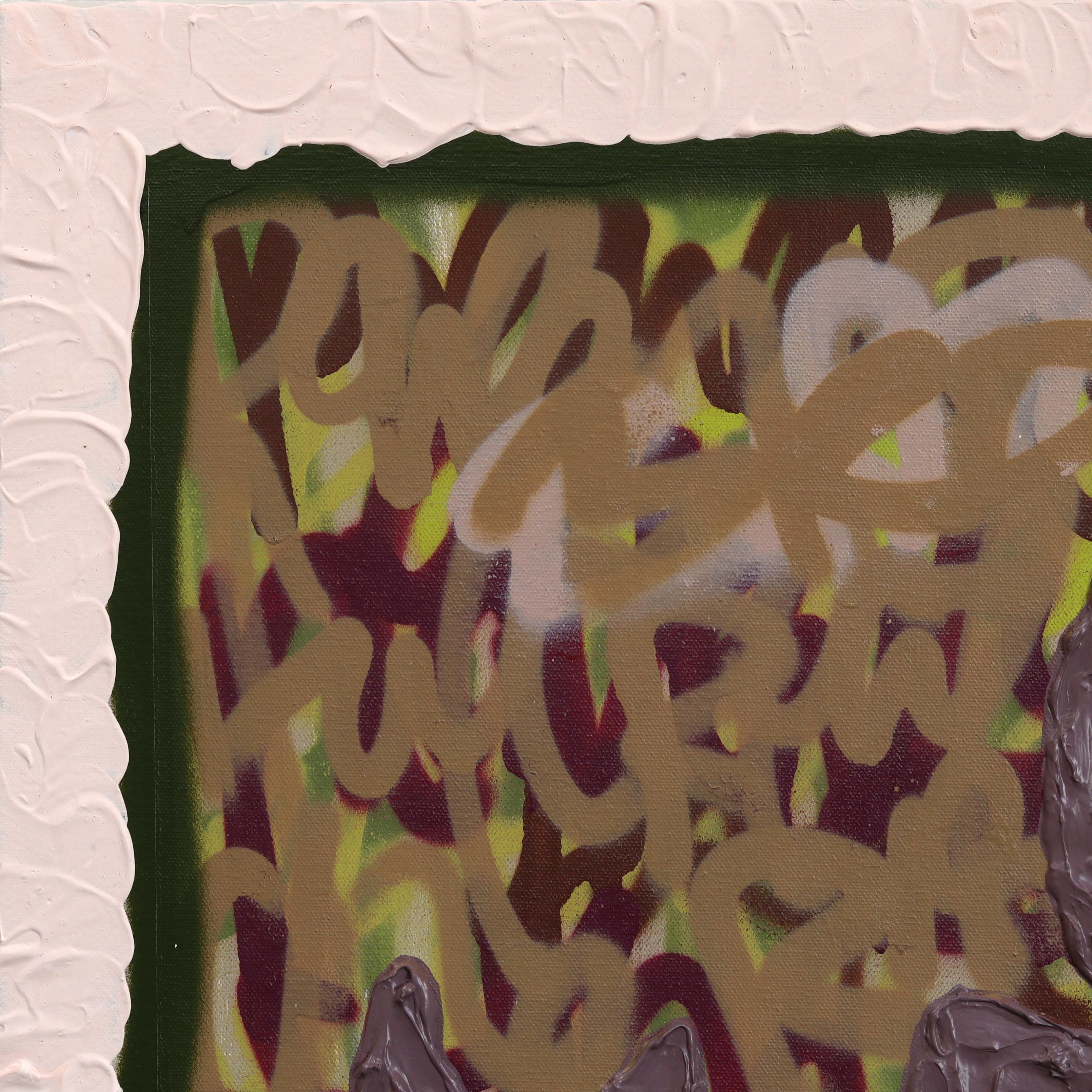 Tauben fliegen für den Frieden - Abstrakte Textur geschichteten Graffiti Mixed Media Malerei im Angebot 2