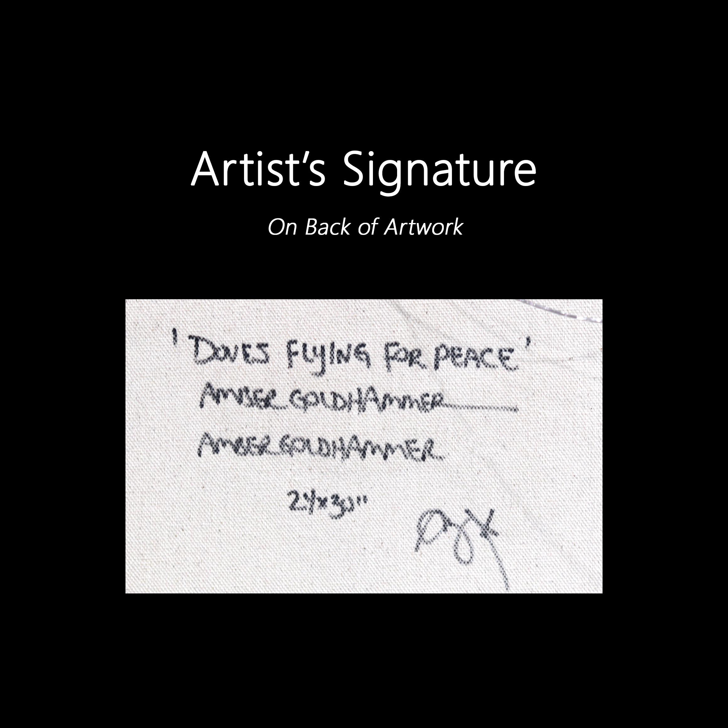 Tauben fliegen für den Frieden - Abstrakte Textur geschichteten Graffiti Mixed Media Malerei im Angebot 4