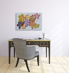 Flowers d'automne - Original Earth Tone Urban Graffiti Floral Street Art sur toile