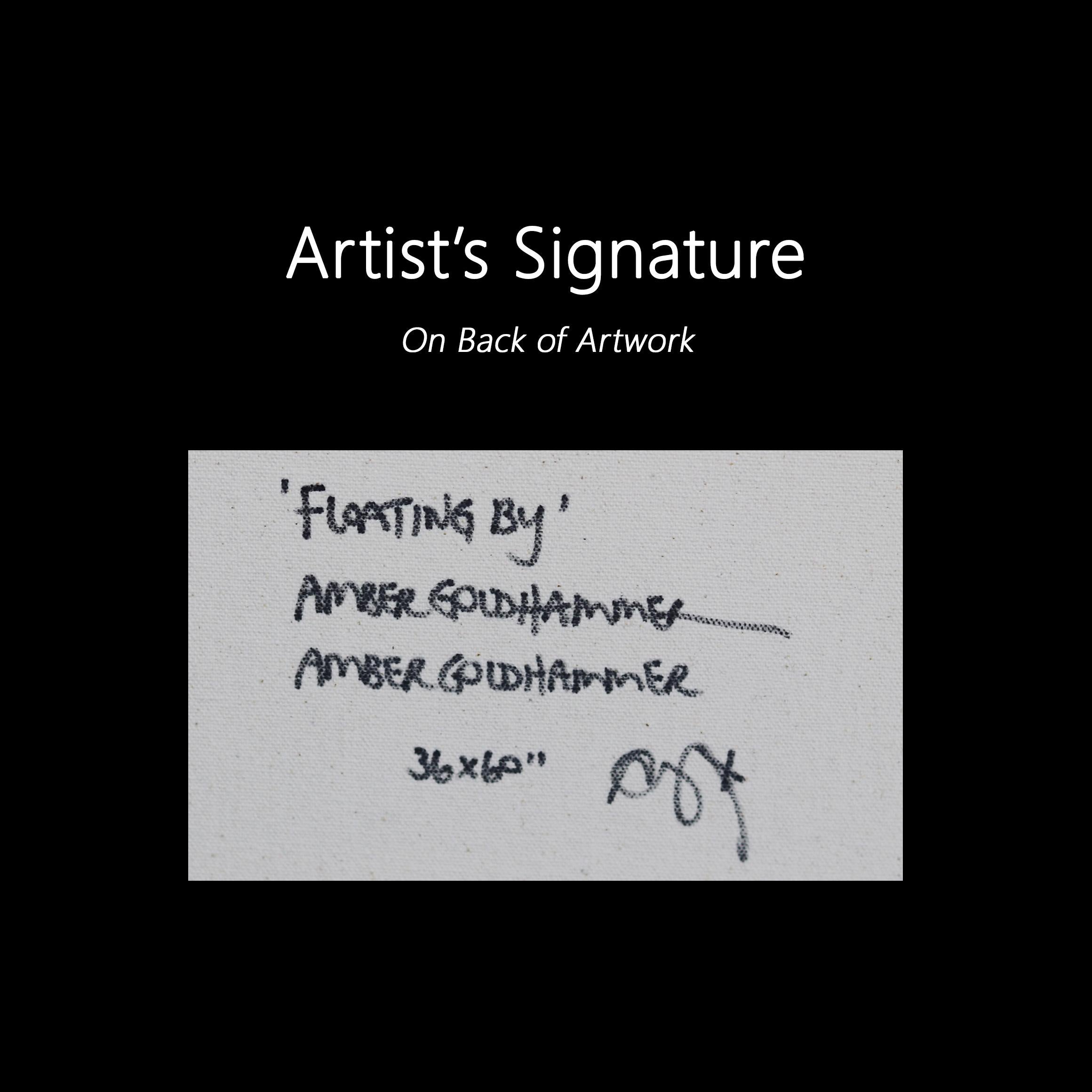 Floating by, œuvre d'art originale inspirée des graffitis, cœurs beiges à rayures abstraites en vente 5