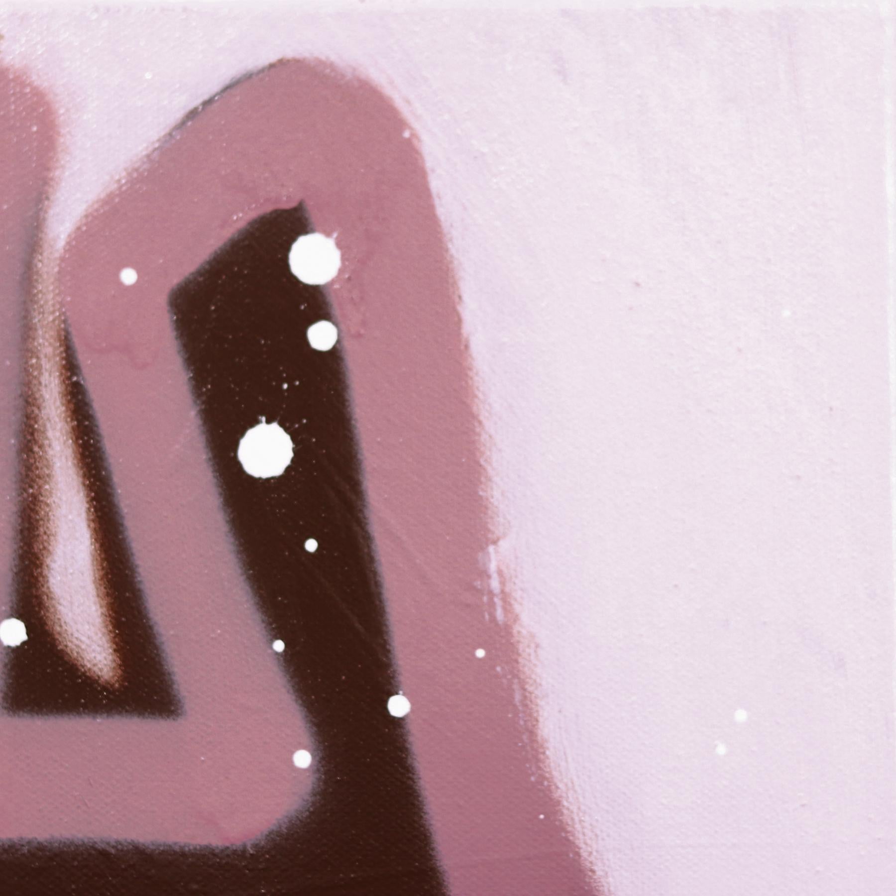 Forever My Hero - Original Inspiring Text Mauve Abstract Graffiti Artwork For Sale 2