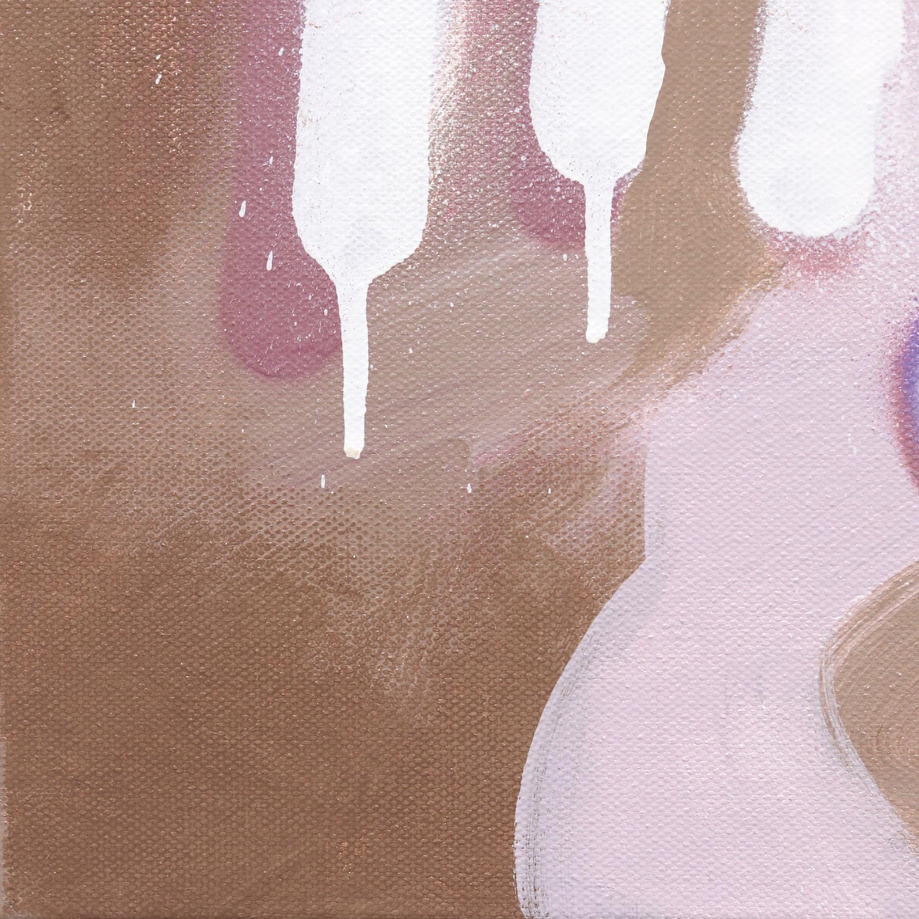 Forever My Hero - Original Inspiring Text Mauve Abstract Graffiti Artwork For Sale 4