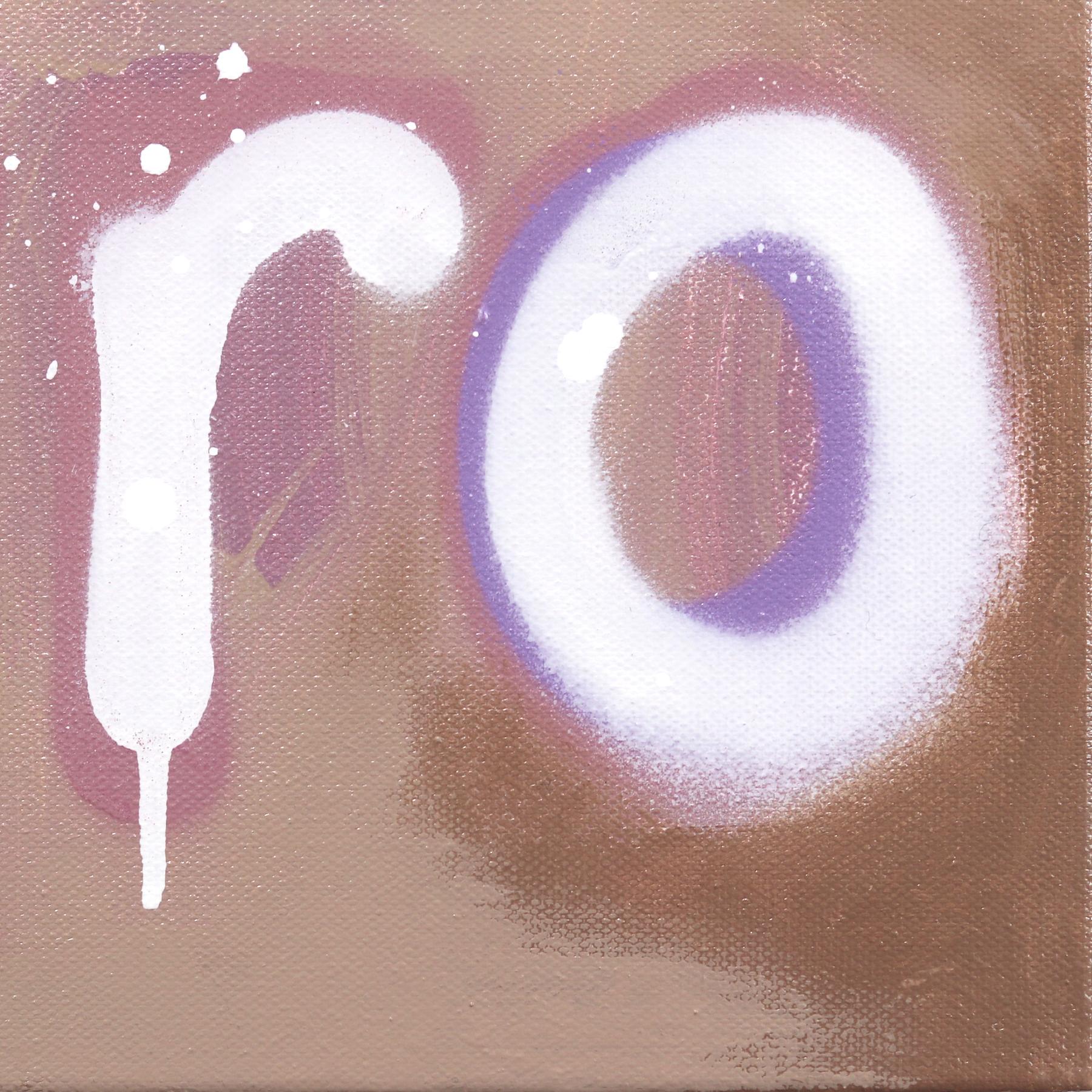 Forever My Hero - Original Inspiring Text Mauve Abstract Graffiti Artwork For Sale 5