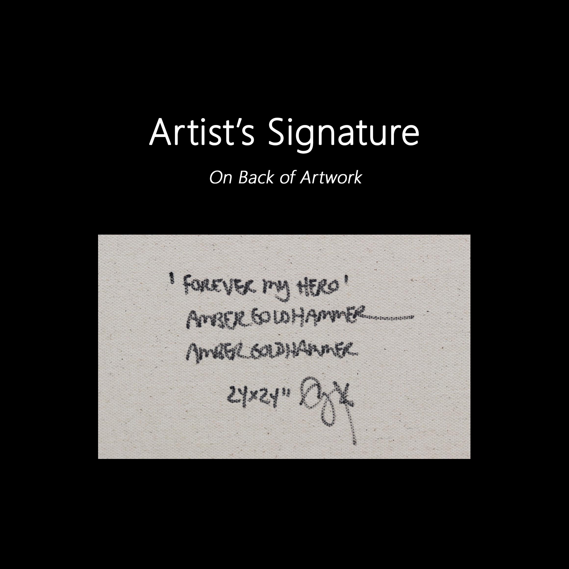 Forever My Hero - Original Inspiring Text Mauve Abstract Graffiti Artwork For Sale 6