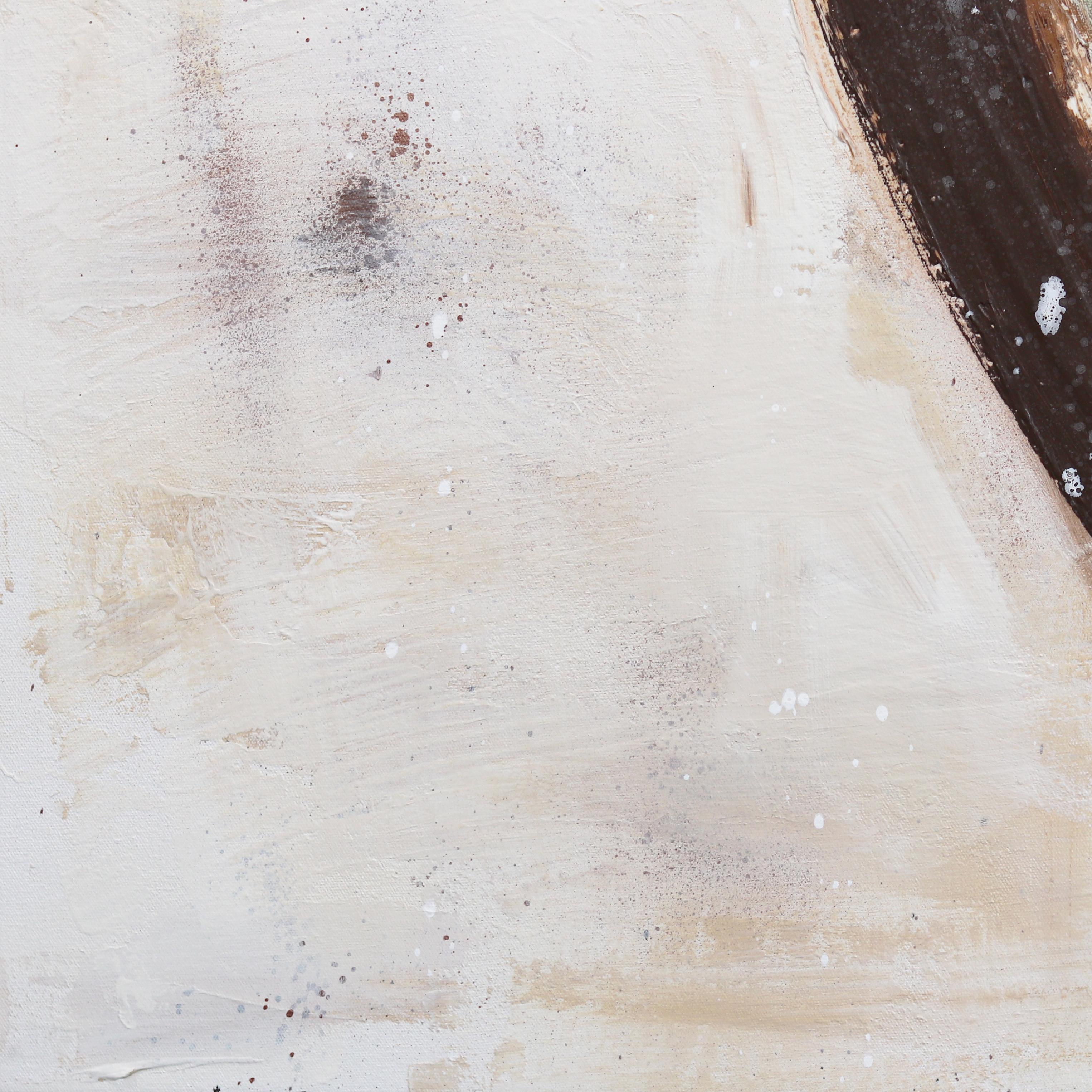 Forever Together - Opera d'arte astratta originale ispirata ai graffiti con cuori beige in vendita 2