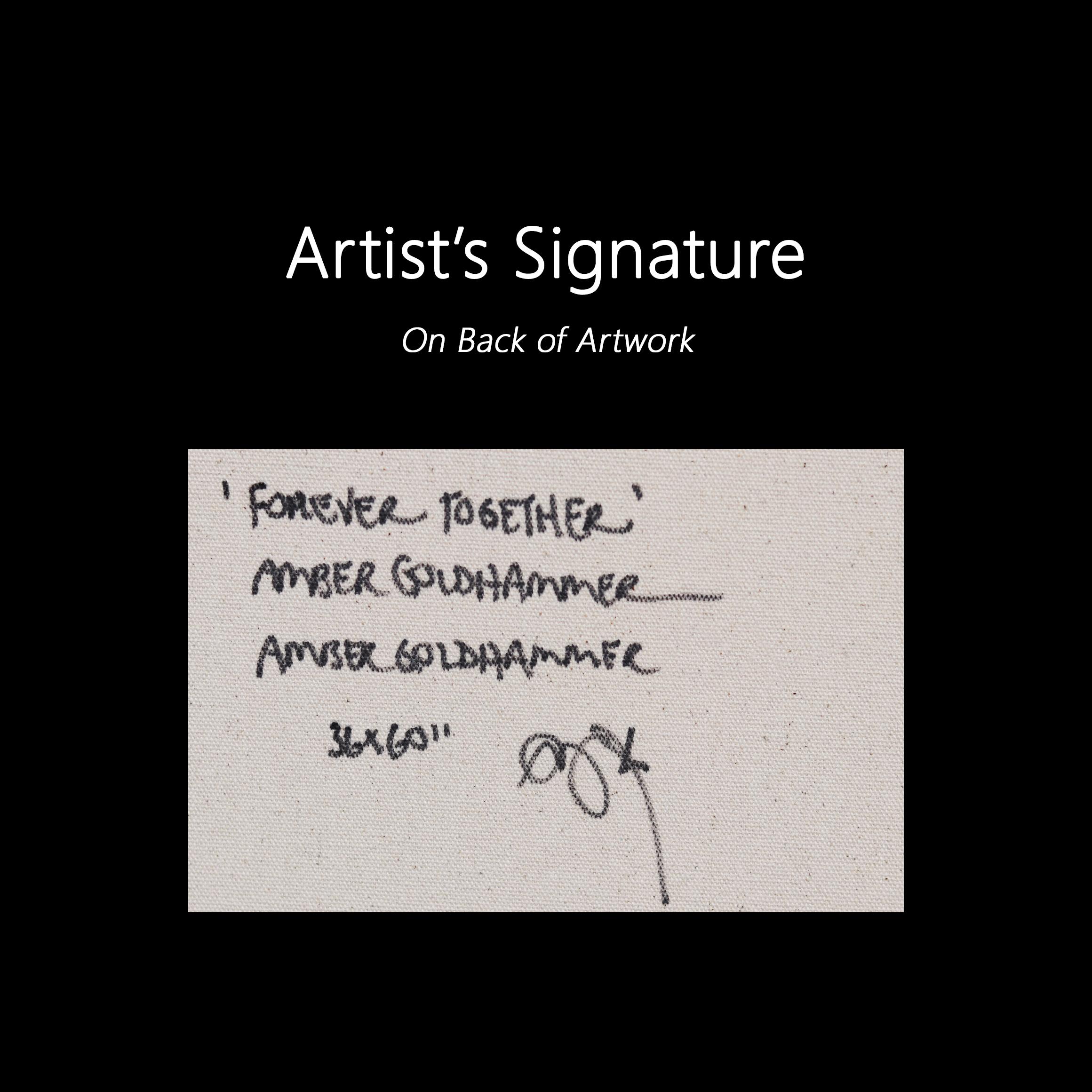 Forever Together - Opera d'arte astratta originale ispirata ai graffiti con cuori beige in vendita 6