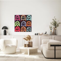 Gamer For Life - Retro Pacman Inspired Mixed Media Graffiti Artwork on Canvas