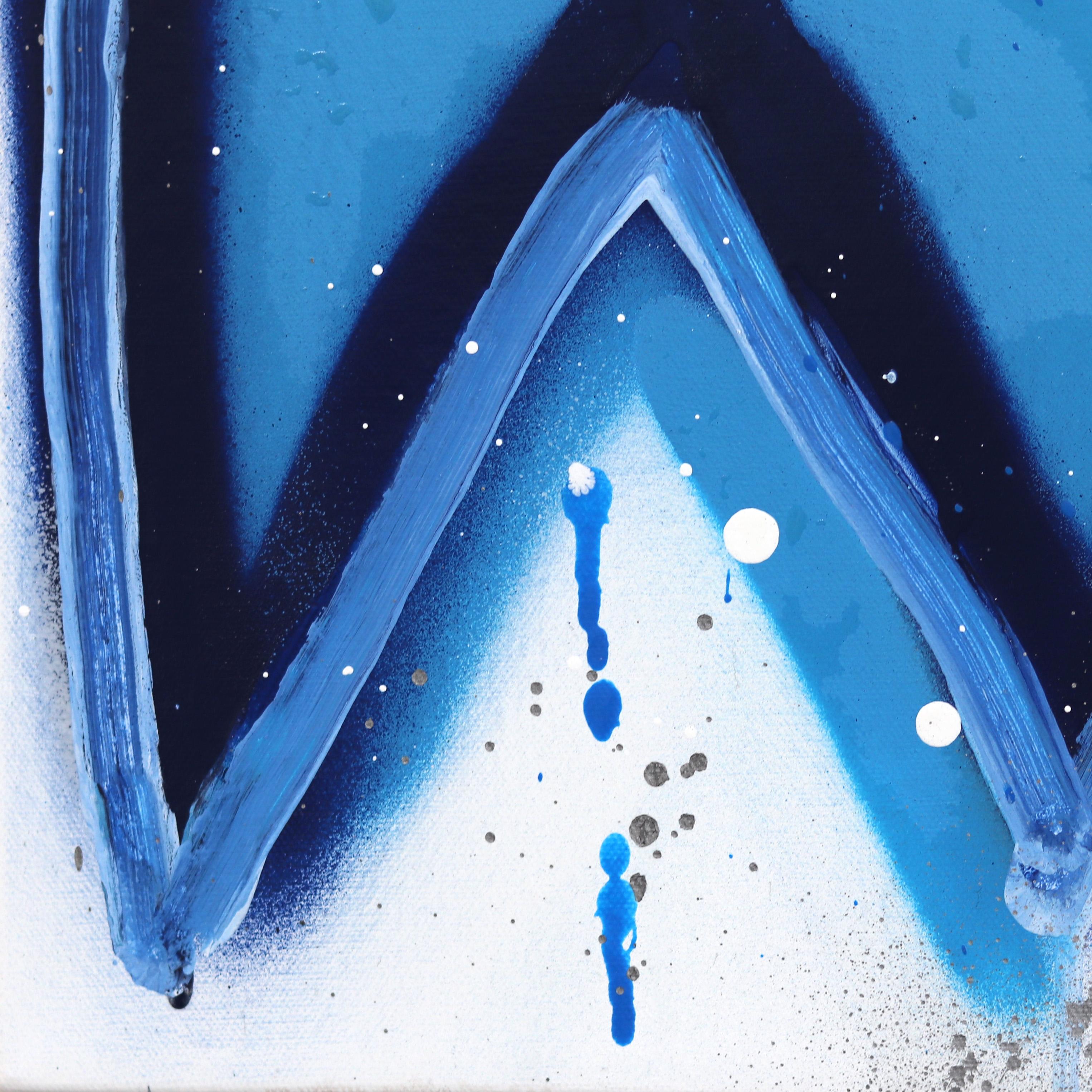 Ghosty - Pittura su tela con tecnica mista ispirata ai graffiti astratti di Pacman Retro in vendita 3