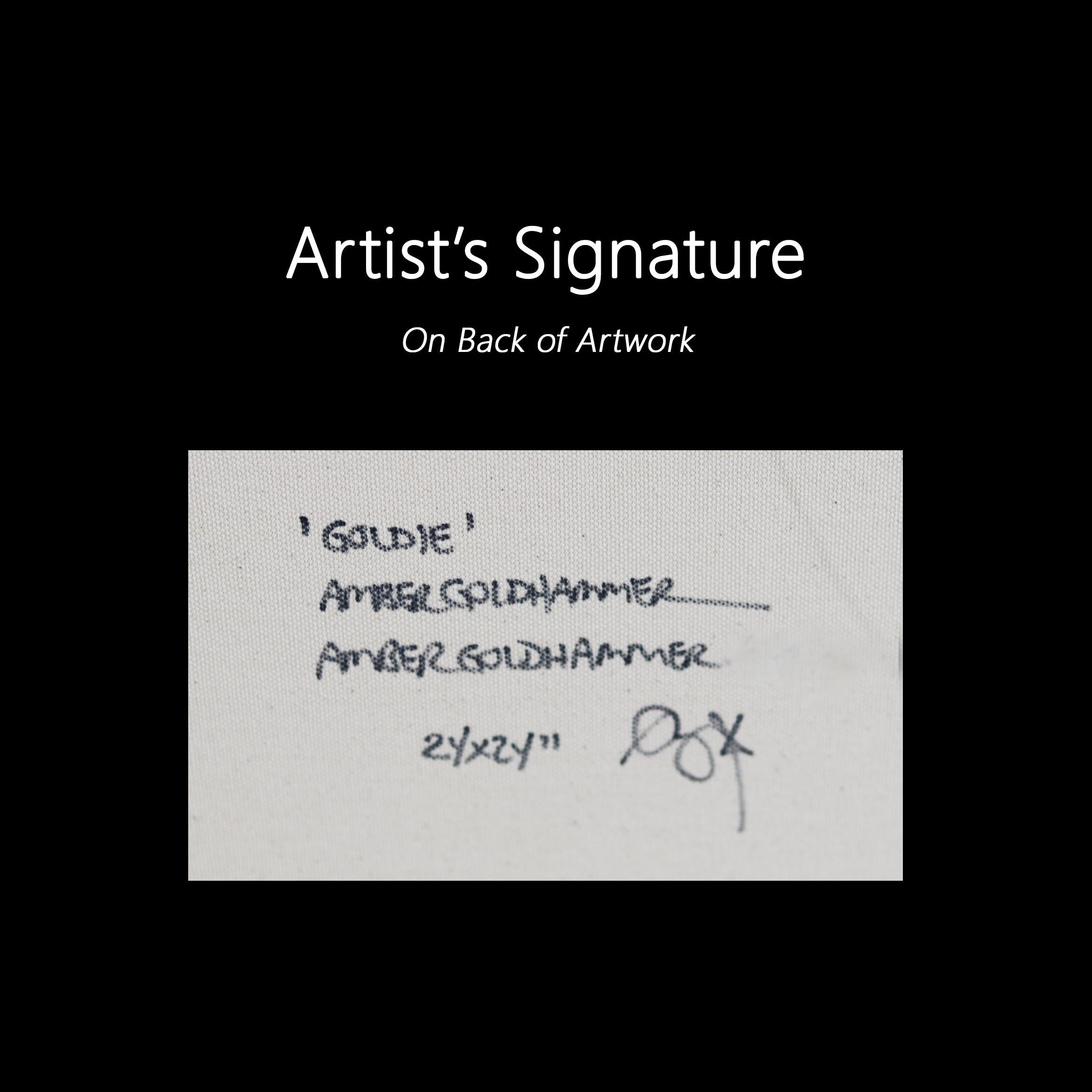 Goldie - Abstraktes feuriges 'I LOVE YOU' Graffiti Gemälde auf Leinwand im Angebot 6