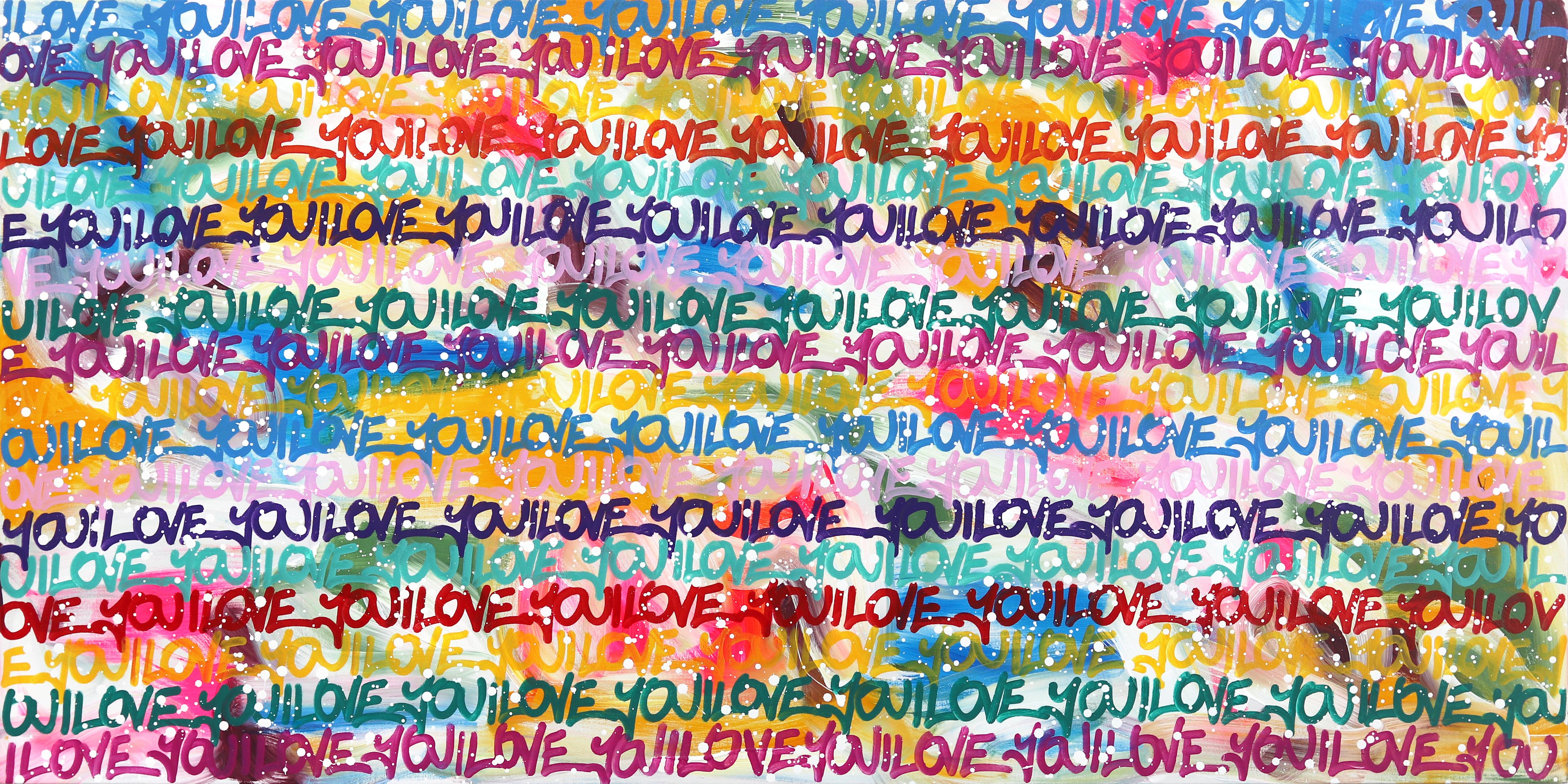 Abstract Painting di Amber Goldhammer - La felicità è ciò che conta - Pittura astratta colorata originale di street art