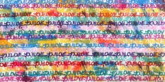 La felicidad es lo que importa - Pintura callejera abstracta original de colores