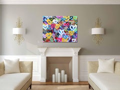 Aceptación del Corazón - Corazones de Colores Obra de Arte Pop Original