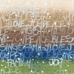 I Am A Peace Maker - Original Earth Tone Blue Green Abstract Typography Artwork