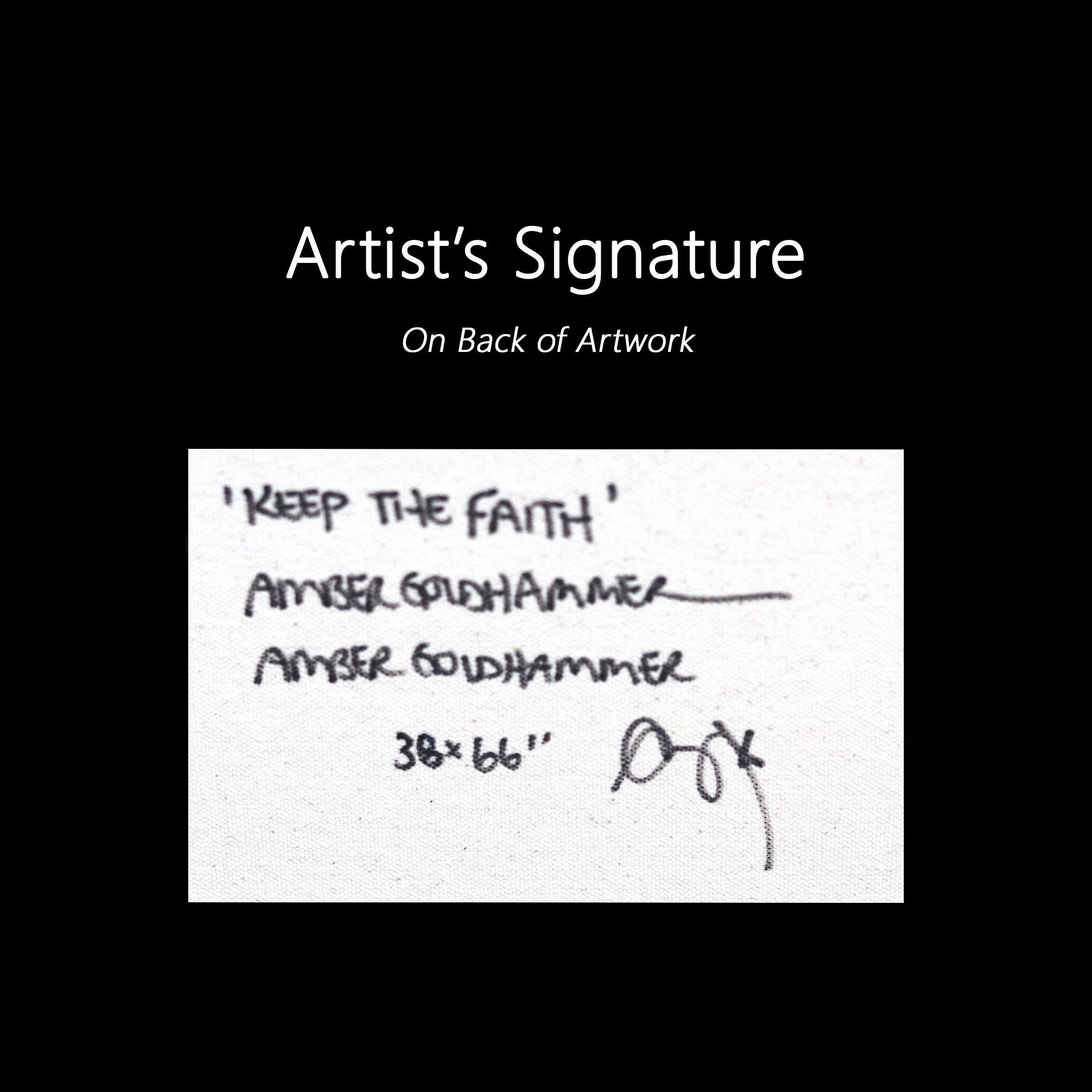 Keep The Faith - Opera d'arte originale di grandi dimensioni ispirata ai graffiti blu in vendita 6