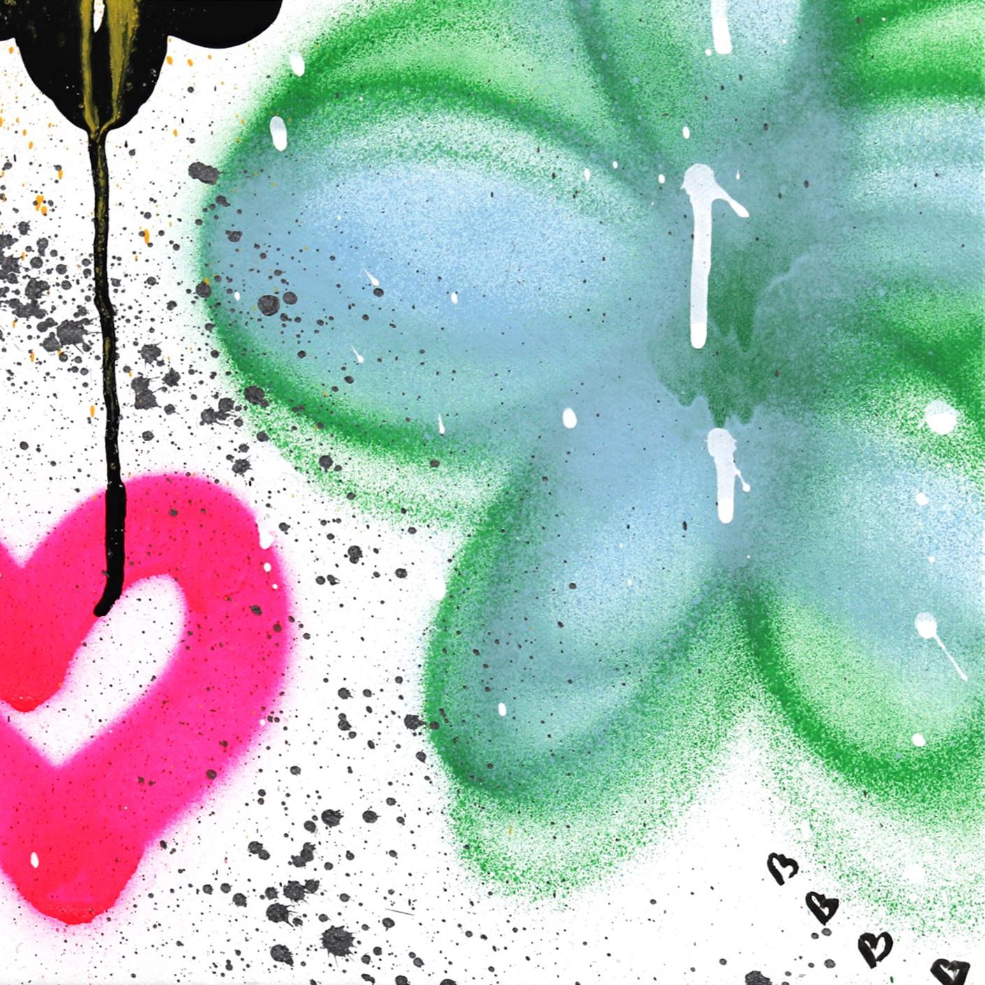 Kitchen Garden - Original Street Art Graffiti Floral Flowers on Canvas For Sale 6