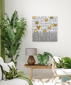 Listening To My Heart Song - Mixed Media Straße Graffiti inspirierte Kunst auf Leinwand