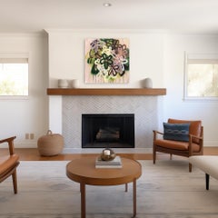 Guardando attraverso la finestra della nonna - Pittura floreale astratta originale su tela