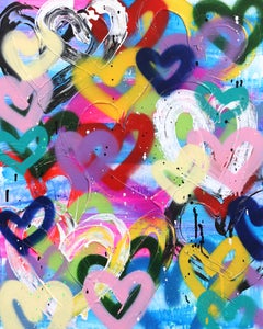 Love Fest - Des cœurs colorés audacieuses œuvres Pop Art originales