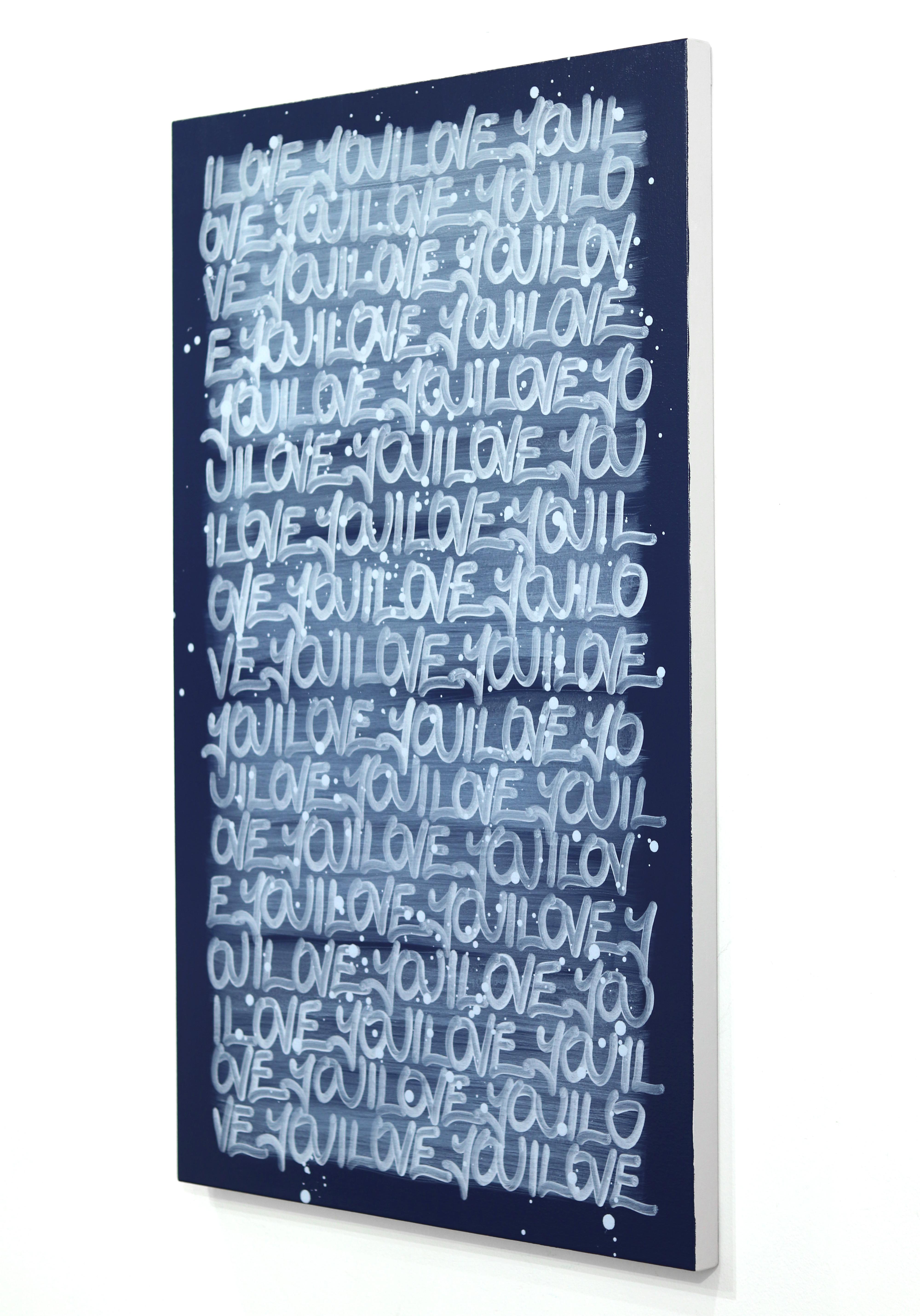 Love Mountain - Original Blue 'I LOVE YOU' Abstract Street Art Painting 2