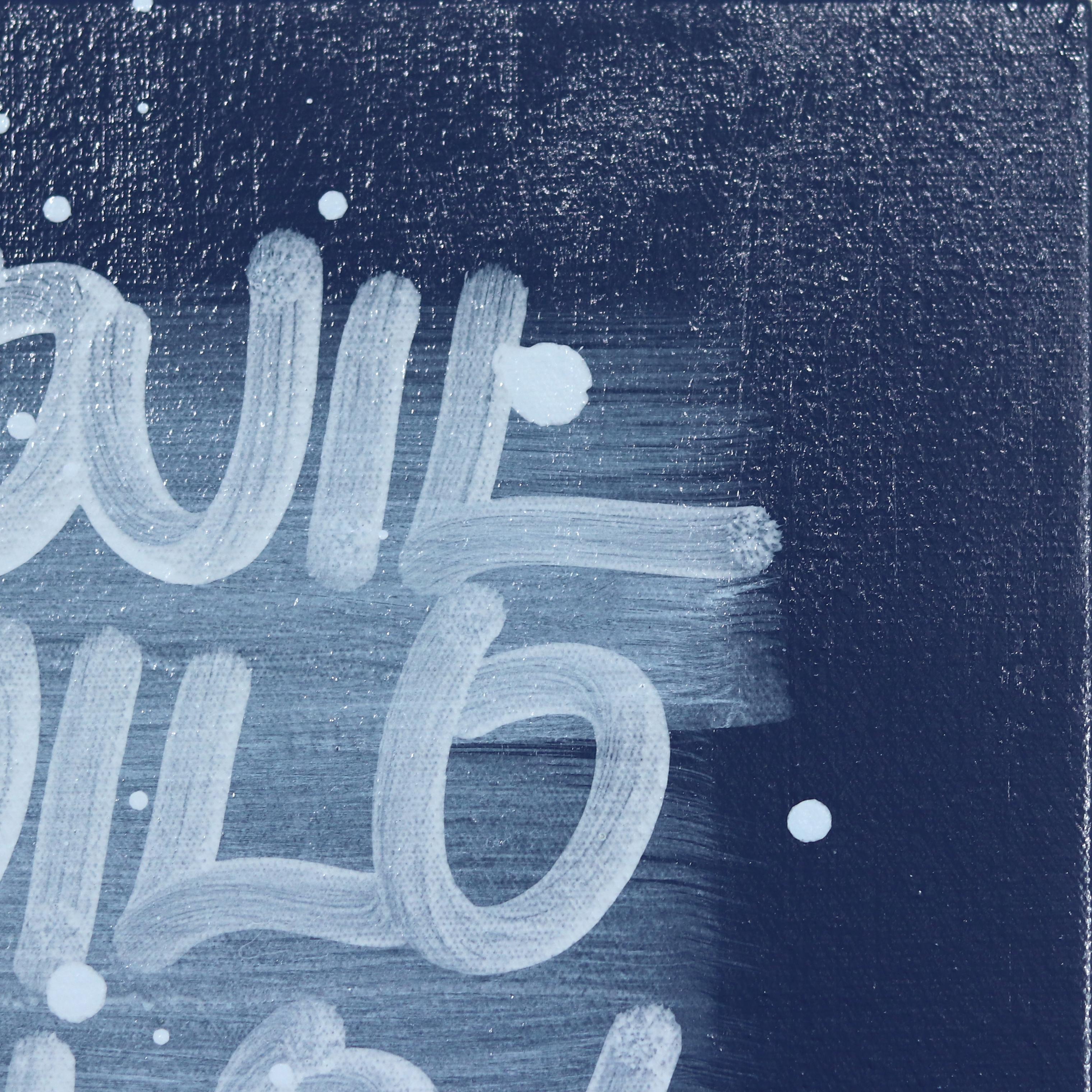 Love Mountain - Original Blue 'I LOVE YOU' Abstract Street Art Painting 3