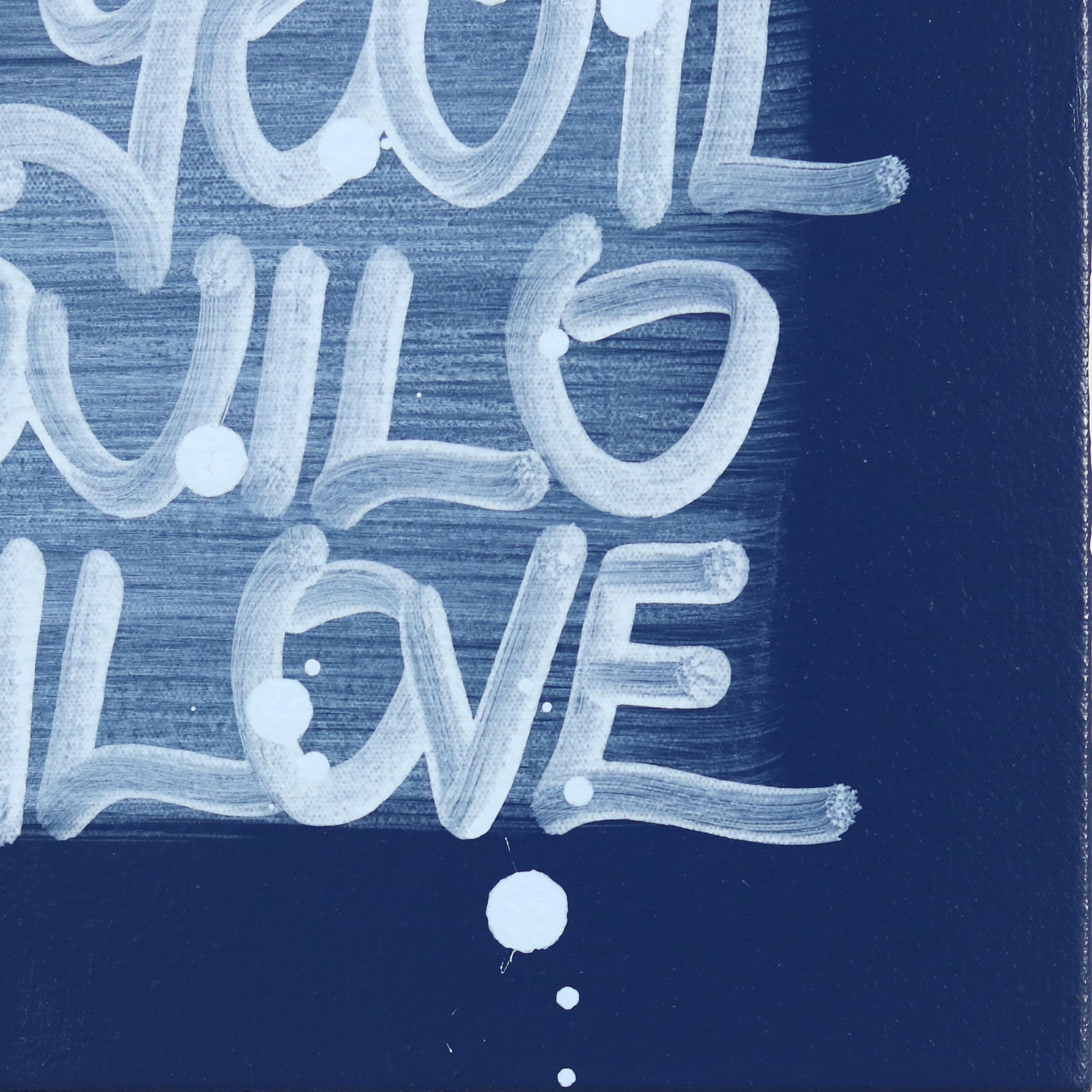 Love Mountain - Original Blue 'I LOVE YOU' Abstract Street Art Painting 5