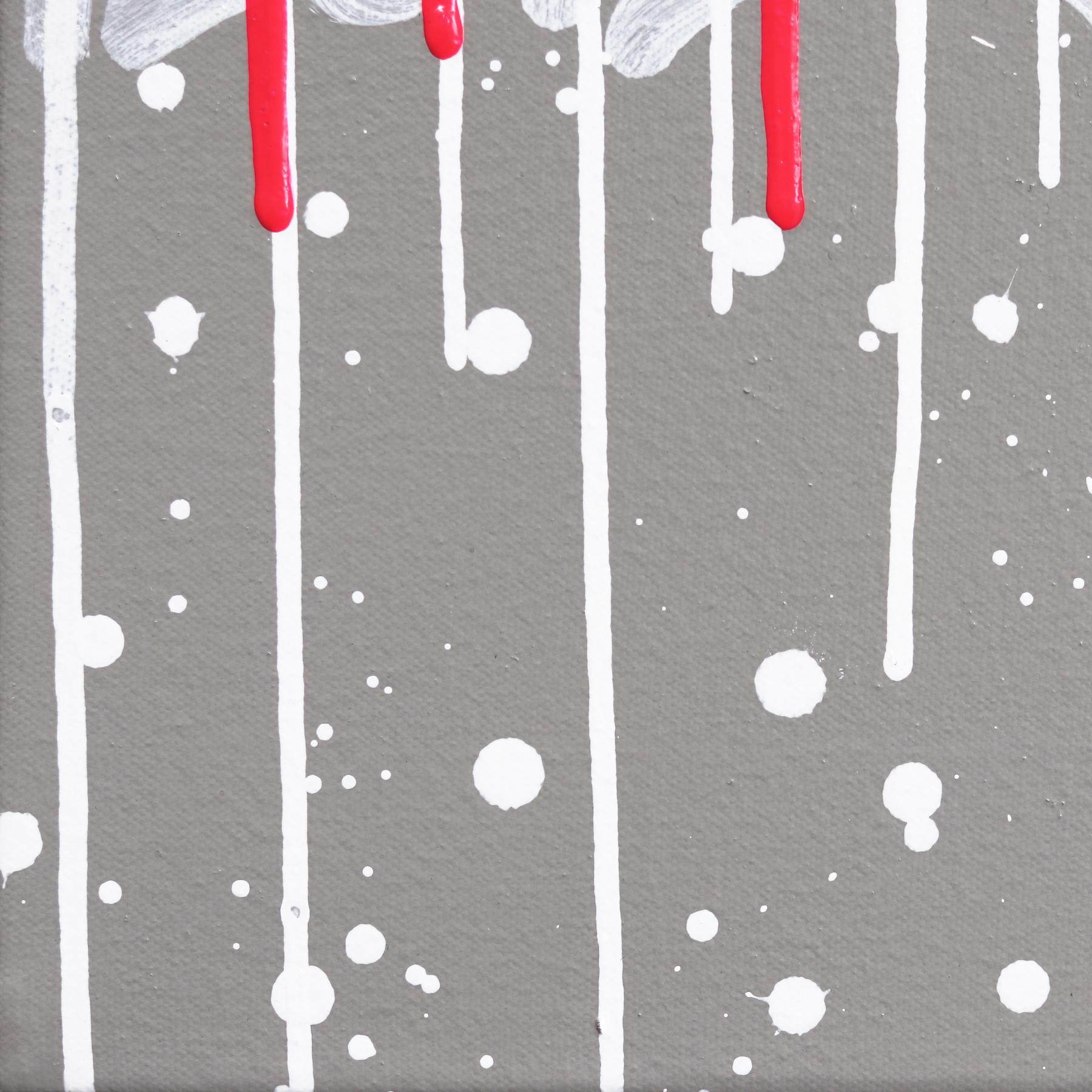 Lovejoy - Original Vibrant Pink und Grau Graffiti inspiriert Mixed Media Painting im Angebot 5
