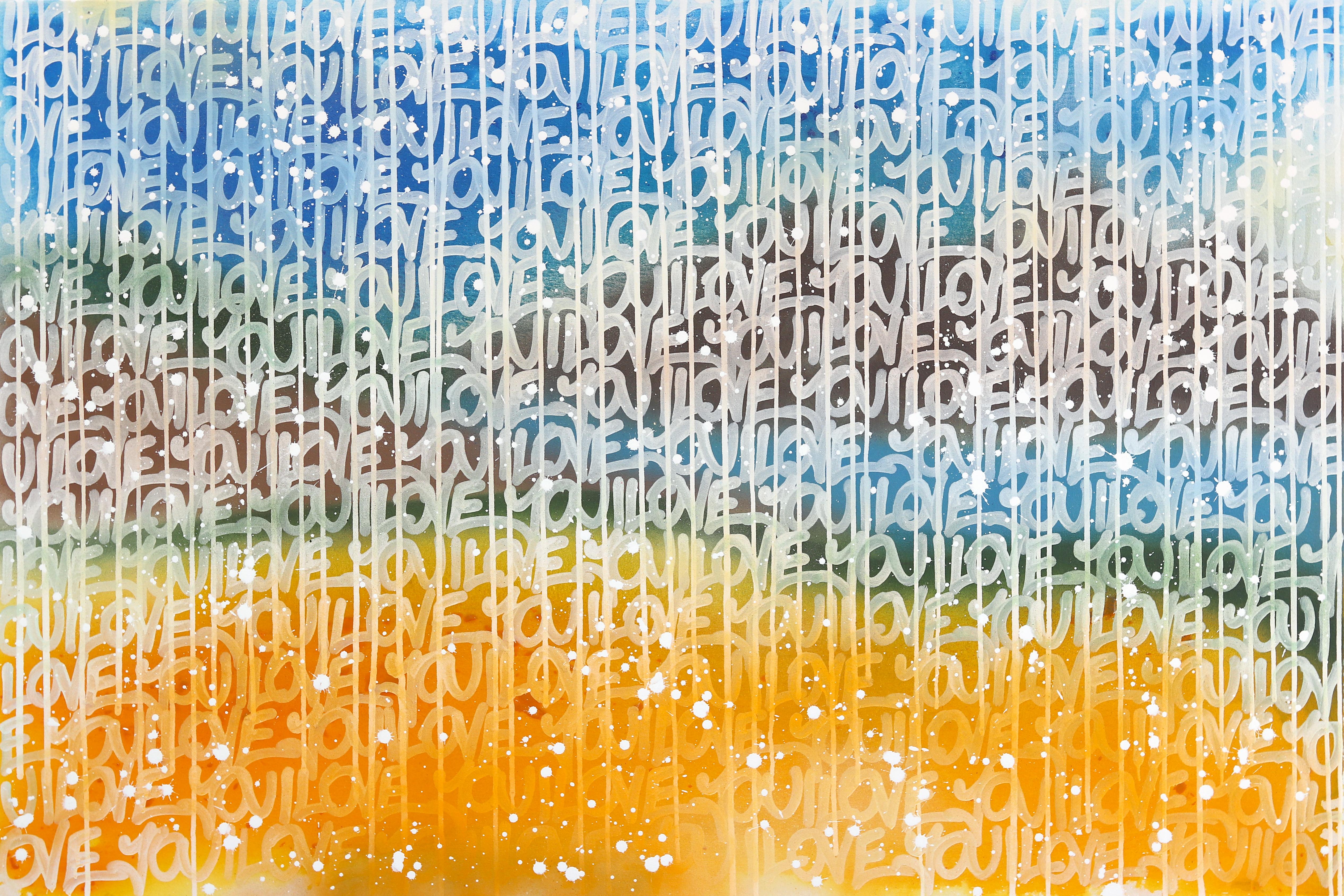 Mes plans de vacances - Grande peinture originale colorée de paysage abstrait - Mixed Media Art de Amber Goldhammer