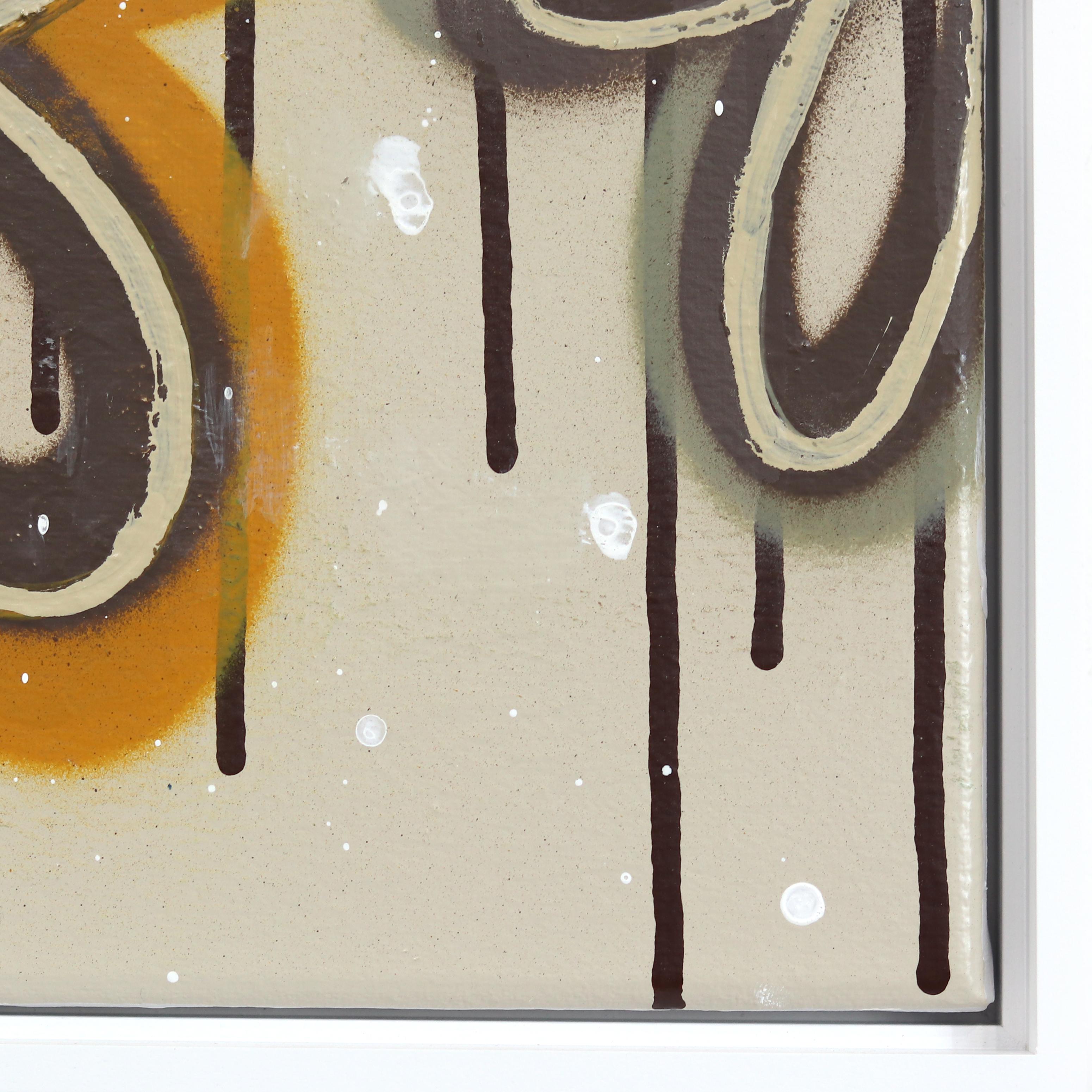 Northwest Season - Pintura inspirada en el arte callejero floral otoñal Marco blanco en venta 5