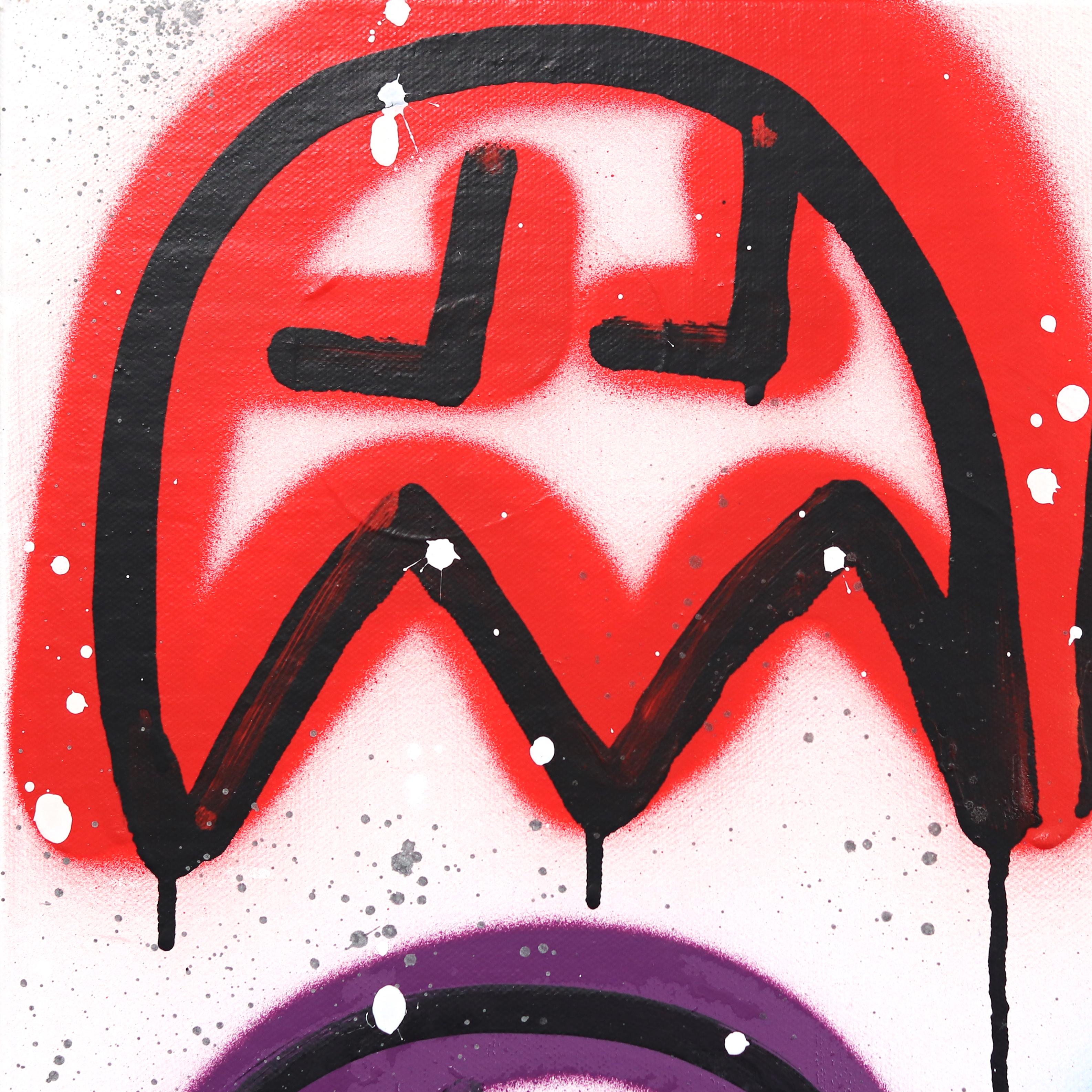 Pac Story - Peinture originale arc-en-ciel inspirée du Street Art rétro en vente 4