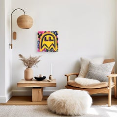 Pac World - Graffiti abstrait coloré d'inspiration rétro Peinture mixte