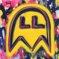 Pac World - Graffiti abstrait coloré d'inspiration rétro Peinture mixte
