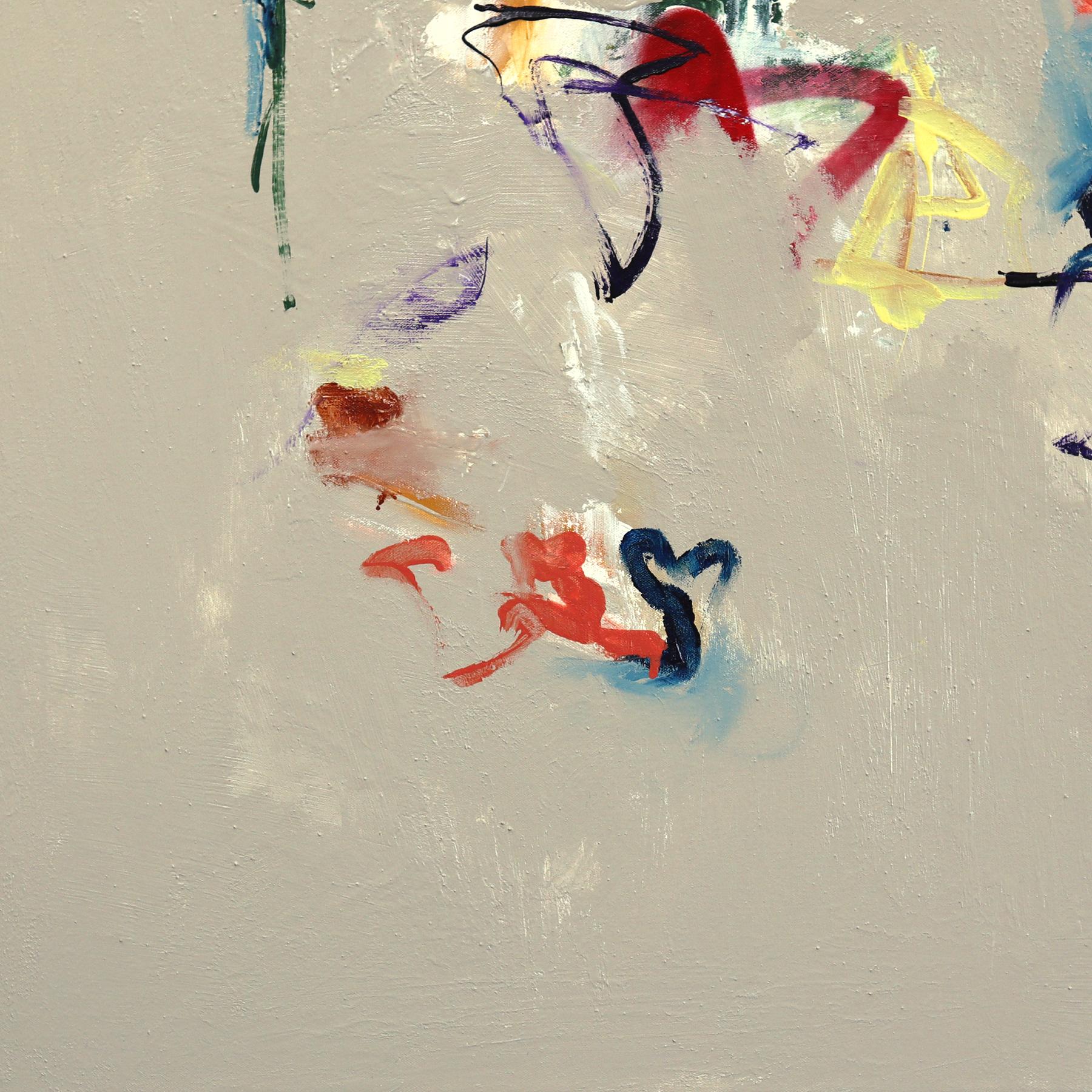 Pick Up Stix - Original Minimalist Color Drenched Mixed Media Painting on Canvas For Sale 4