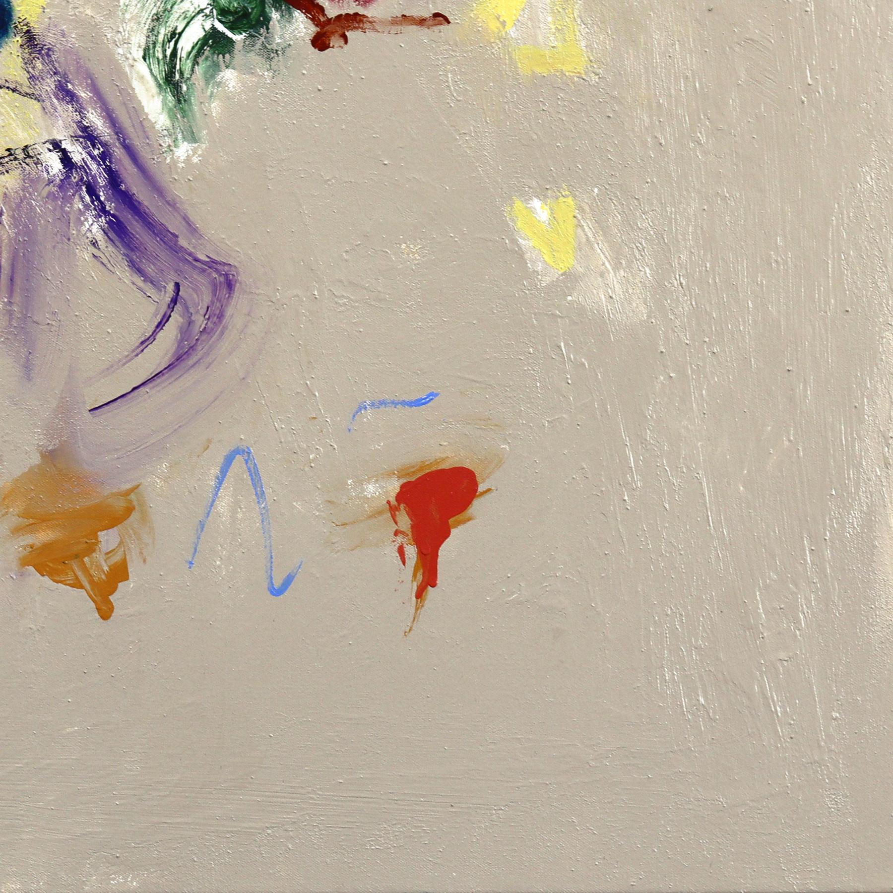 Pick Up Stix - Original Minimalist Color Drenched Mixed Media Painting on Canvas For Sale 5