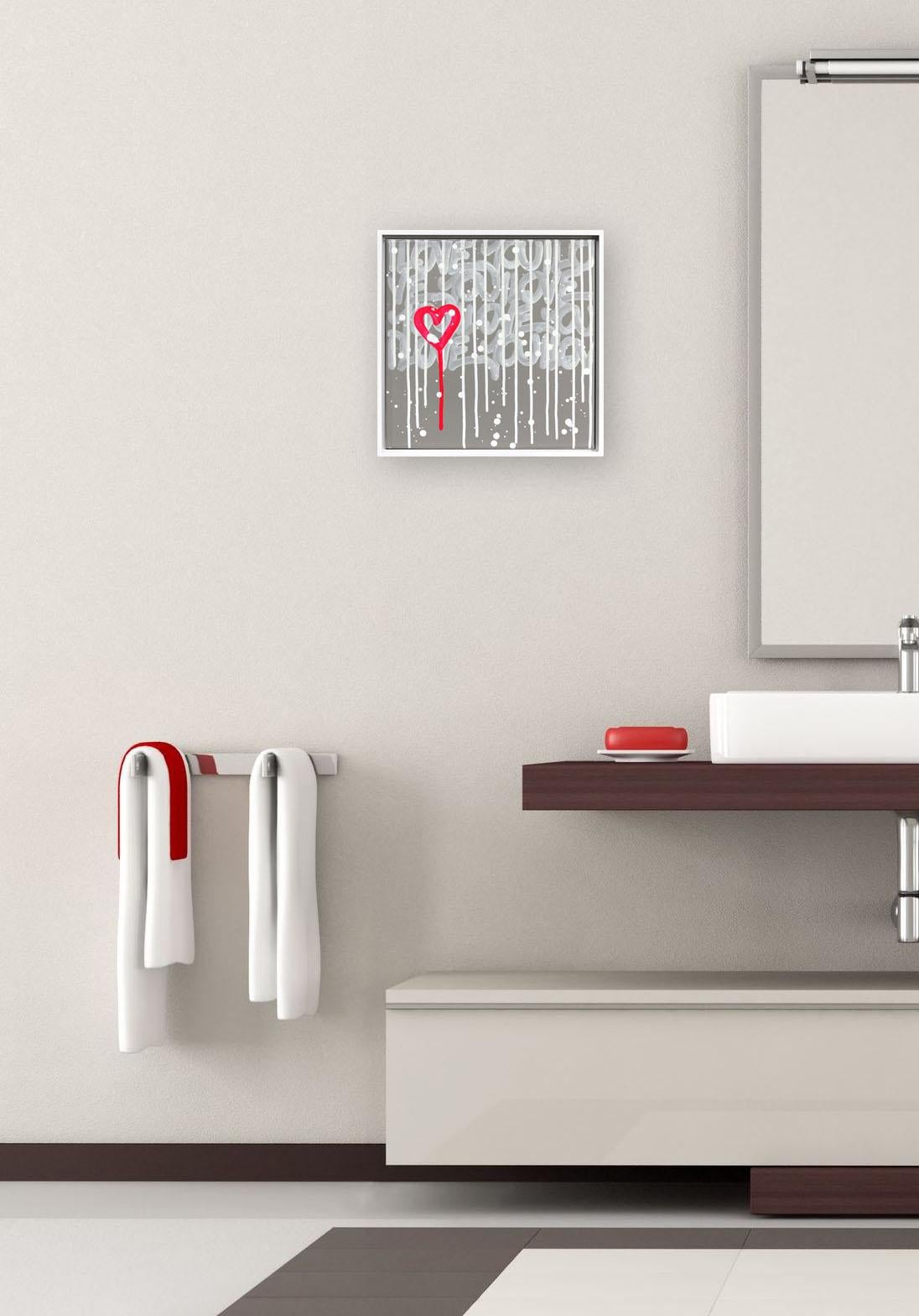 Pink Is My Favorite Color - Abstract Joyful Colorful Heart Graffiti Pop Artwork - Painting by Amber Goldhammer