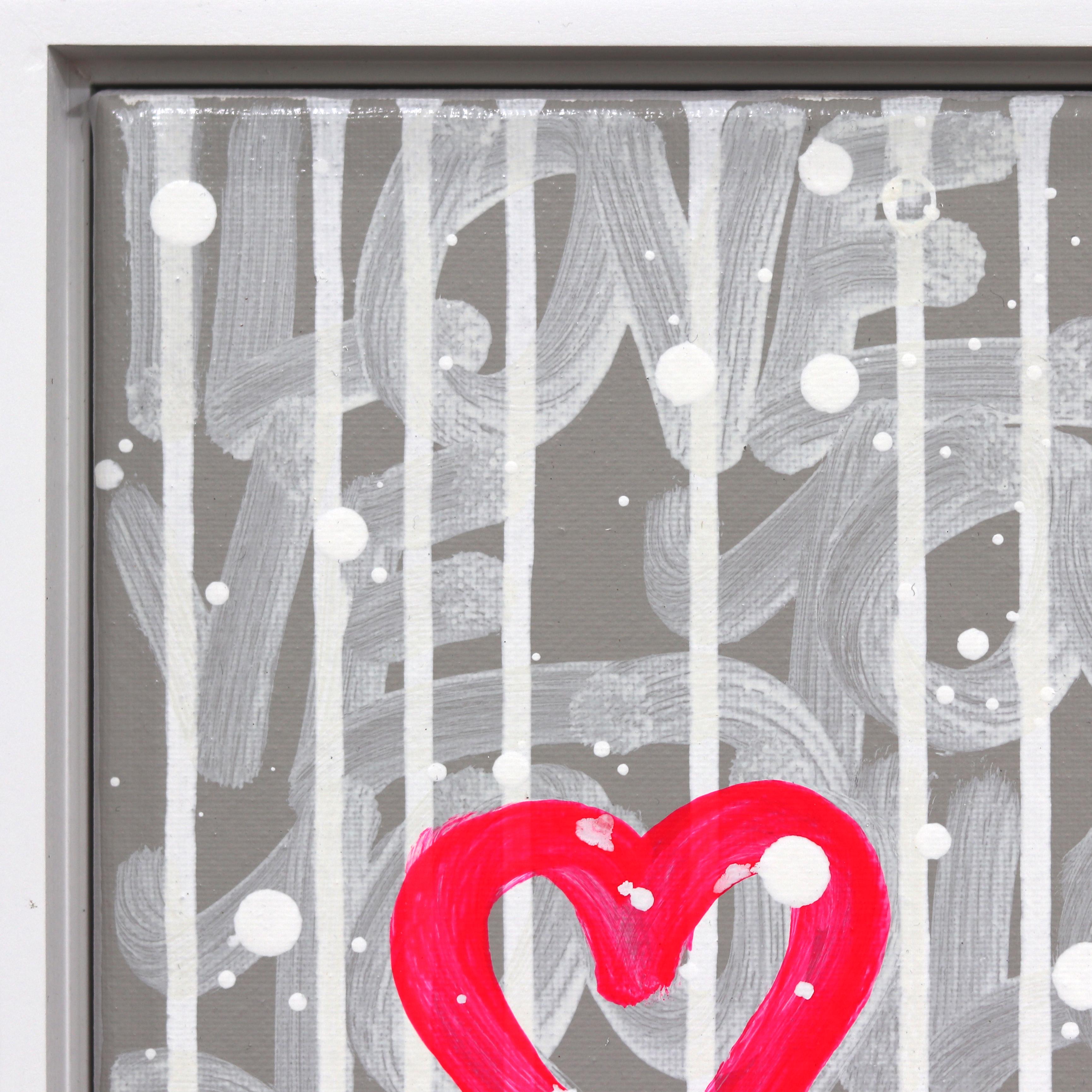 Pink Is My Favorite Color - Abstract Joyful Colorful Heart Graffiti Pop Artwork - Contemporary Painting by Amber Goldhammer